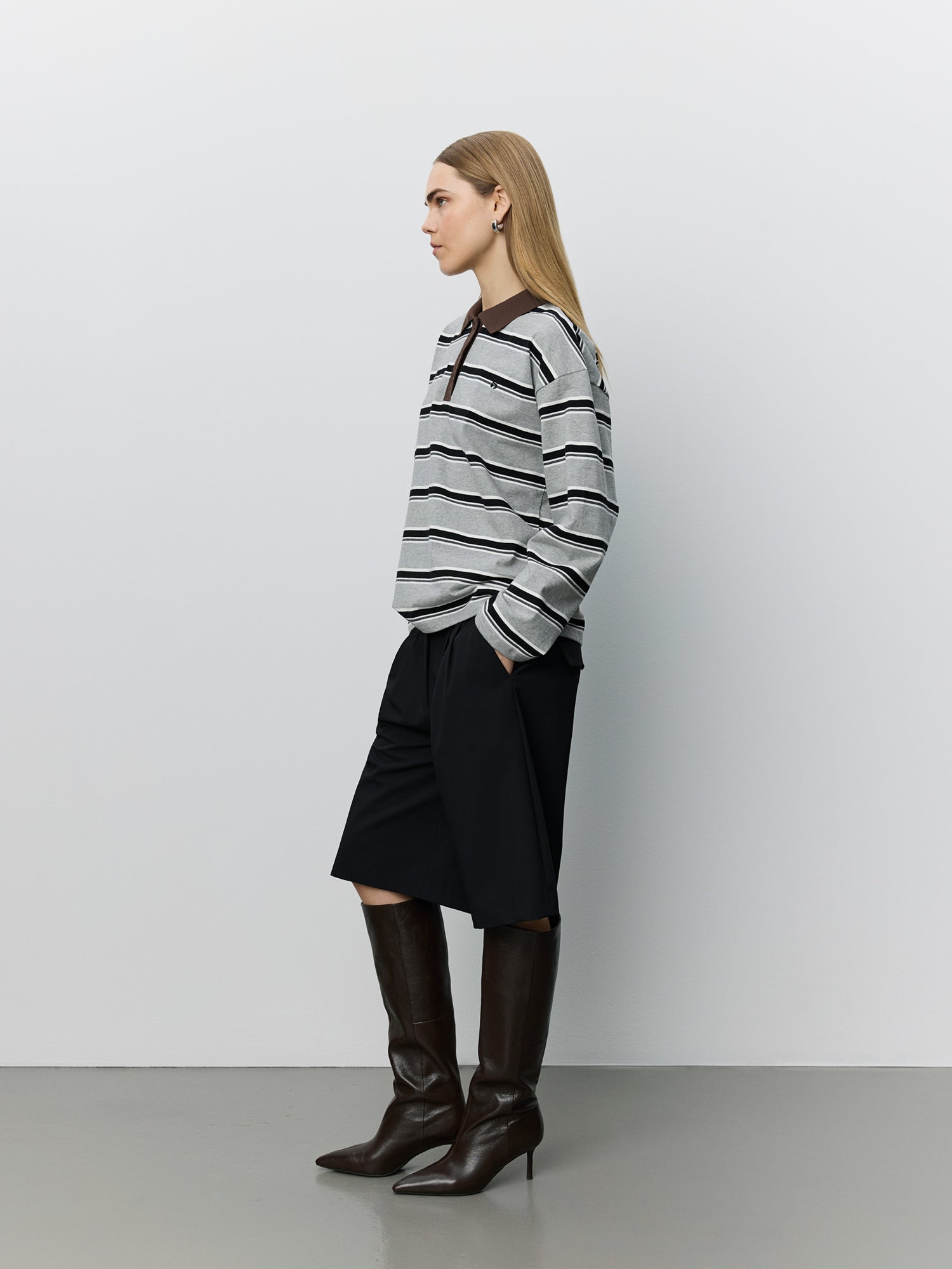 Sofie Schnoor WOMEN PRIASW STRIPED POLO Sweatshirt 8048 Grey Striped
