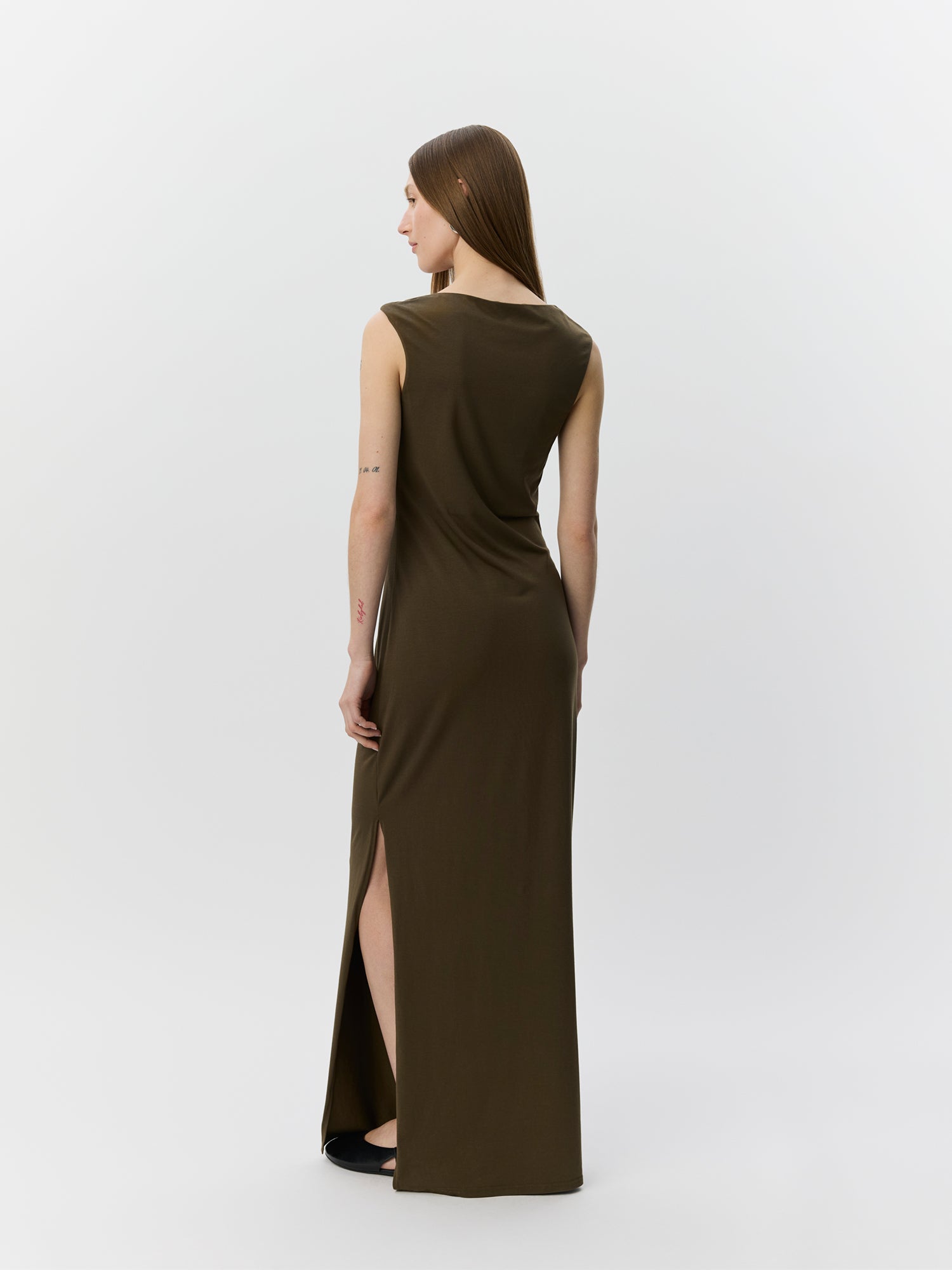Sofie Schnoor WOMEN RAGNISW JERSEY MAXI DRESS Dress 3097 Olive Brown