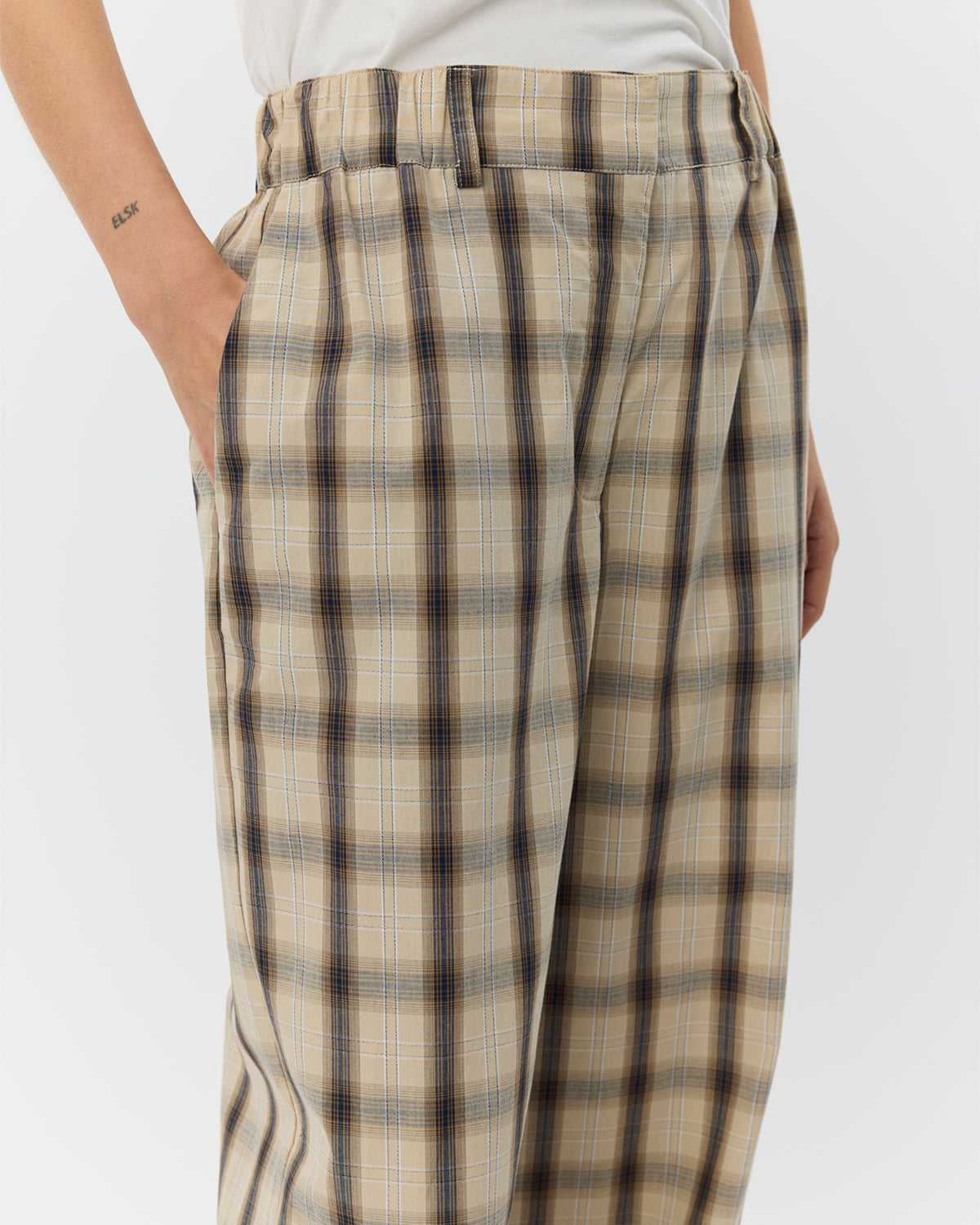 Sofie Schnoor WOMEN REINESW CHECK WIDE LEG TROUSERS Trousers 8040 Grey check