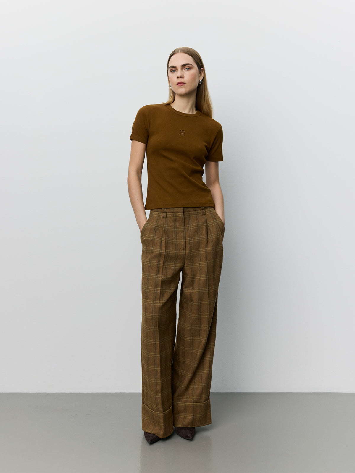 Sofie Schnoor WOMEN ROSANASW CHECKED TROUSERS Trousers 9143 Maple Brown Check