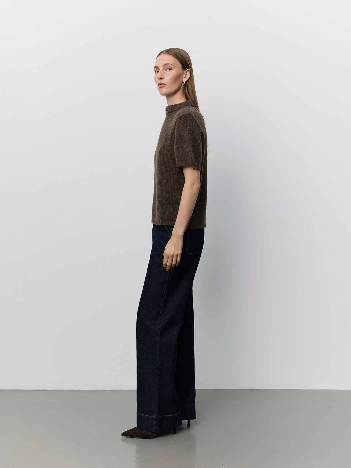 Sofie Schnoor WOMEN SAGASW SHORT SLEEVE KNIT SWEATER Knit 7025 Dark brown