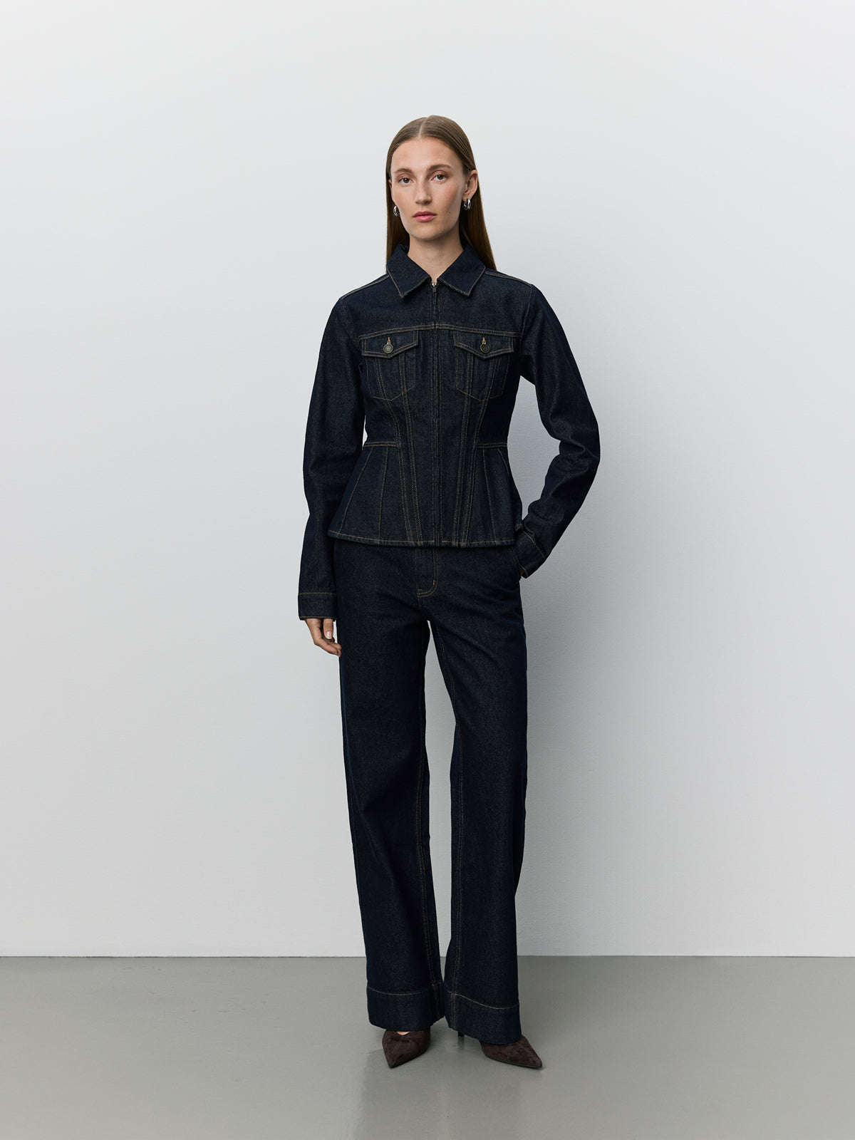 Sofie Schnoor WOMEN SAVAKISW RAW DENIM JACKET Jacket 5090 Dark denim blue