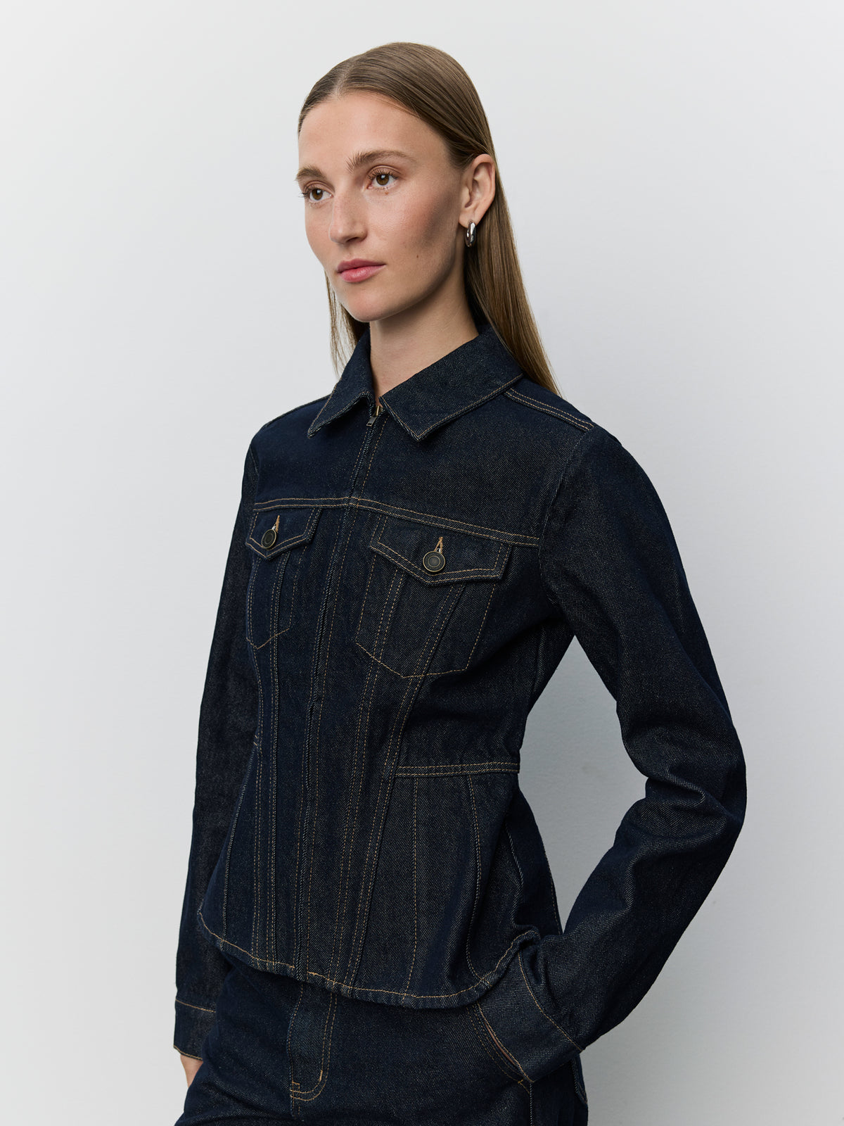 Sofie Schnoor WOMEN SAVAKISW RAW DENIM JACKET Jacket 5090 Dark denim blue