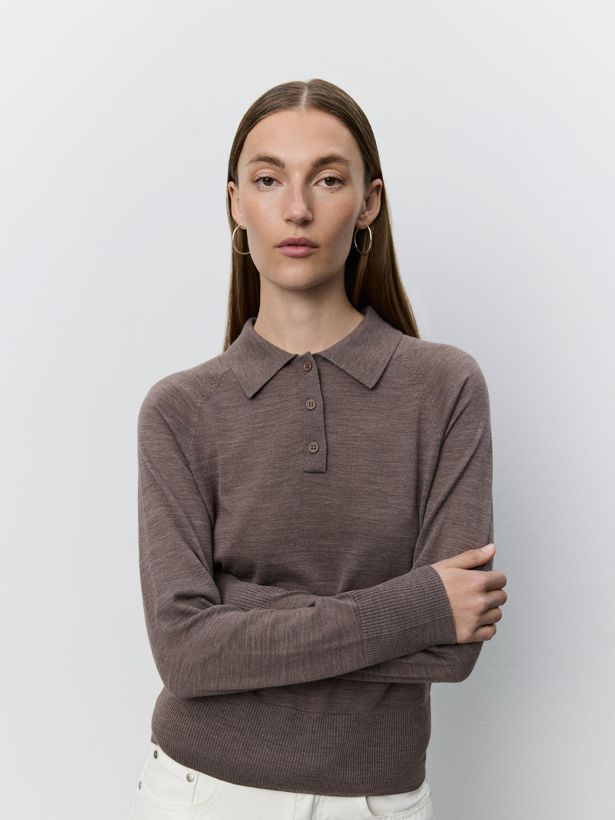 Sofie Schnoor WOMEN SELENESW KNIT POLO Knit 7071 Brown melange