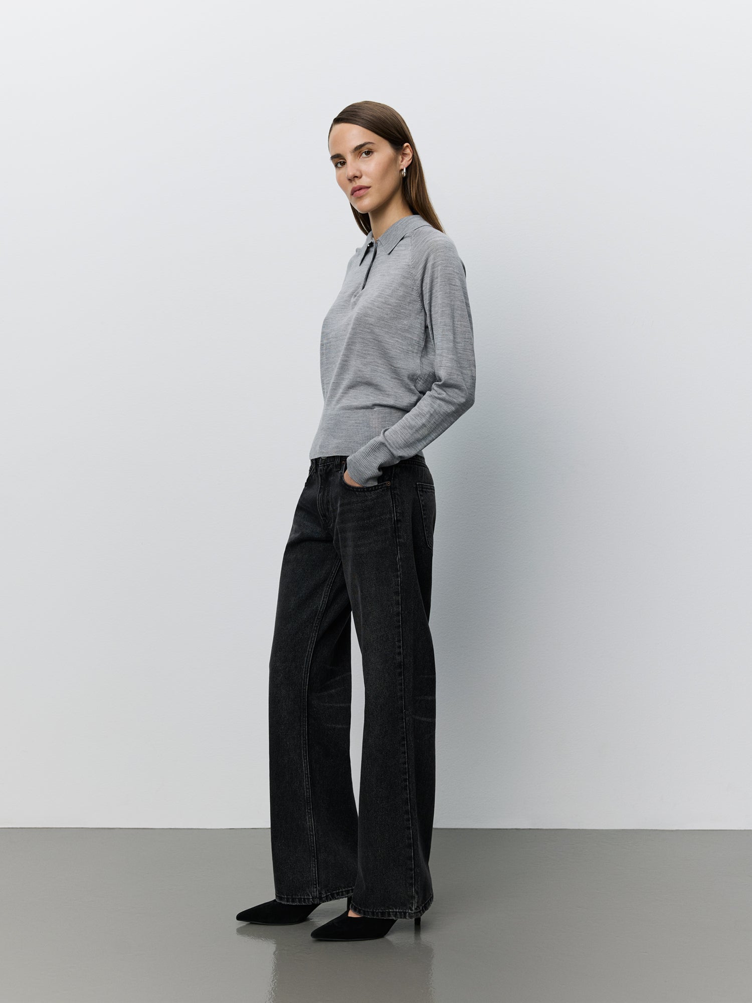 Sofie Schnoor WOMEN SELENESW KNIT POLO Knit 8000 Grey Melange