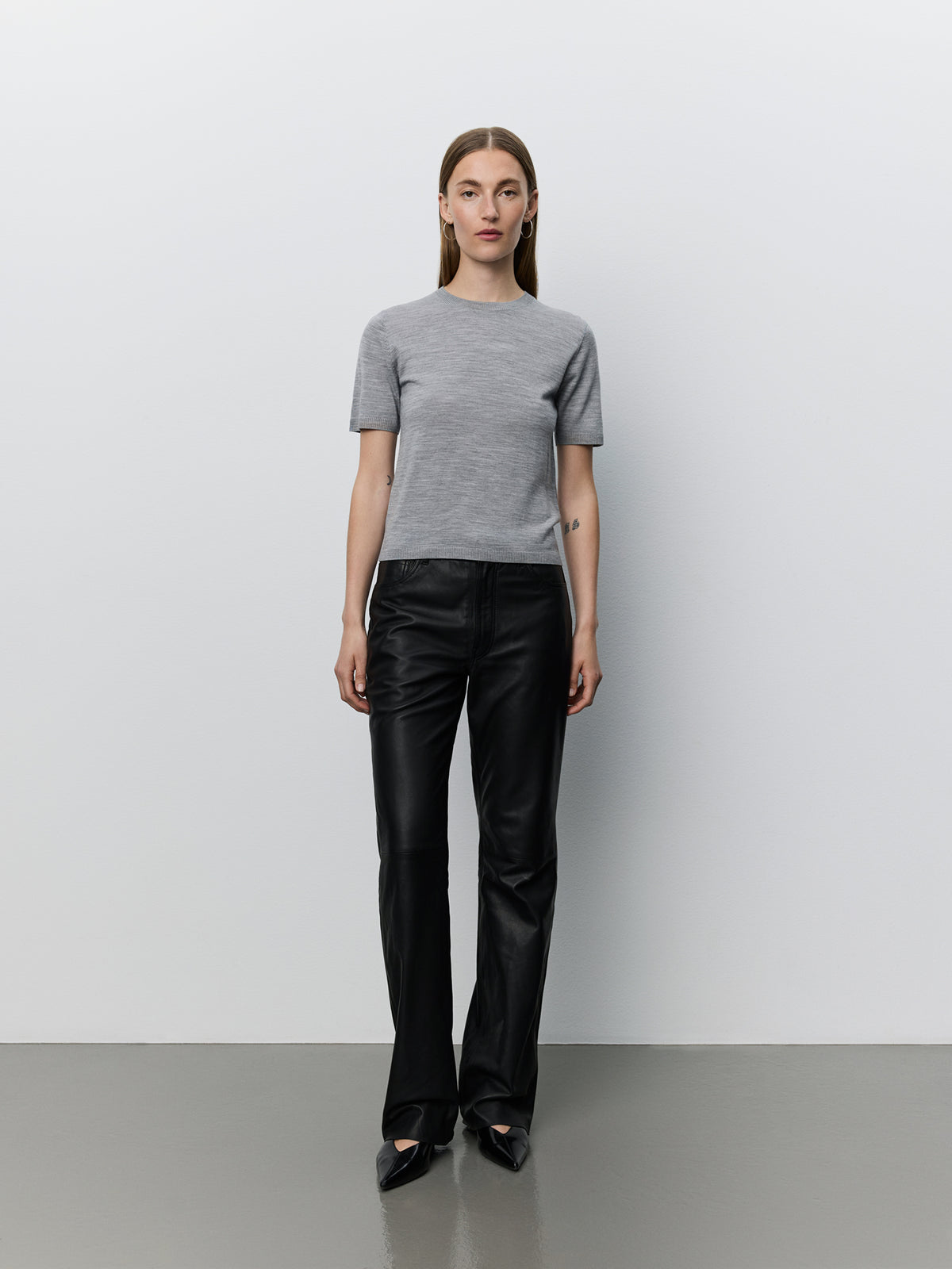 Sofie Schnoor WOMEN SORELLASW SHORT SLEEVE KNIT BLOUSE Blouse 8000 Grey Melange