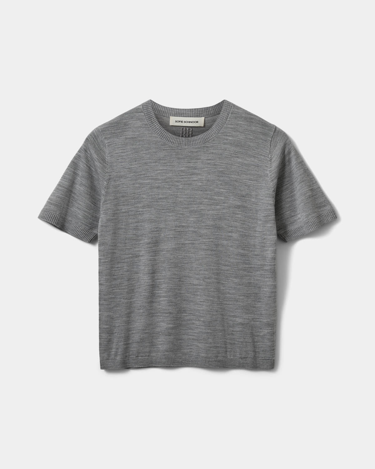Sofie Schnoor WOMEN SORELLASW SHORT SLEEVE KNIT BLOUSE Blouse 8000 Grey Melange
