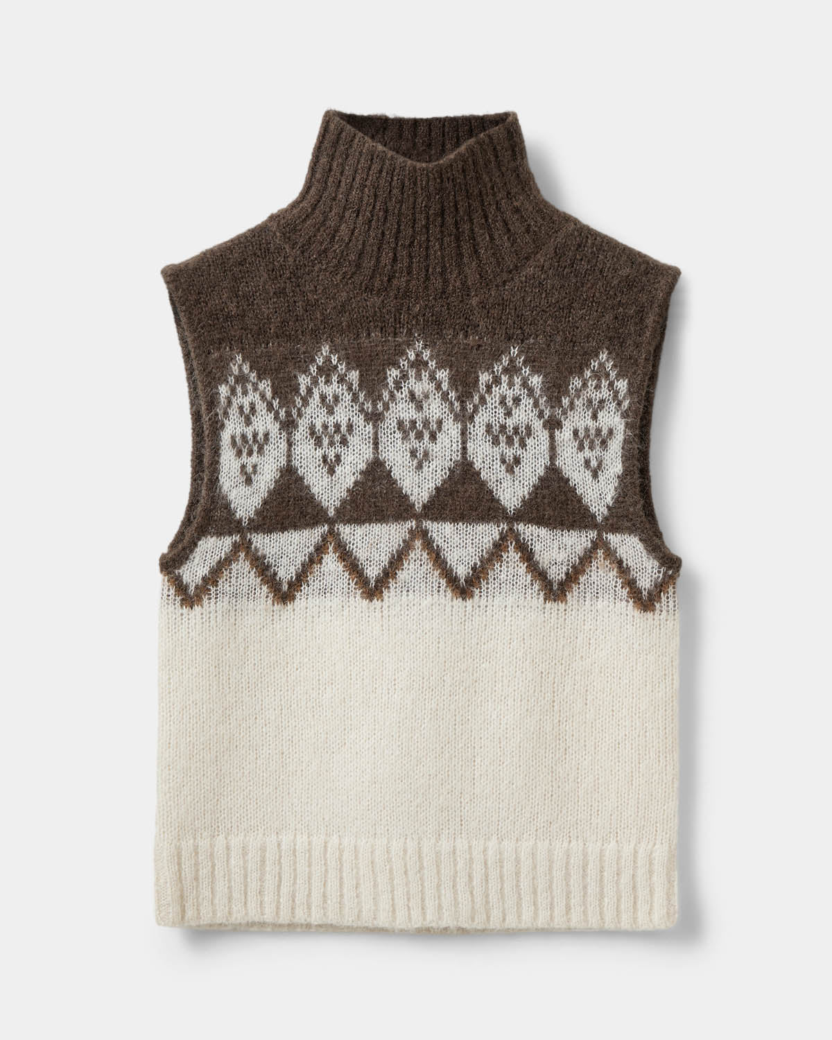 Sofie Schnoor WOMEN VILDASW HIGH NECK KNIT VEST Knit 9144 Off White - Brown
