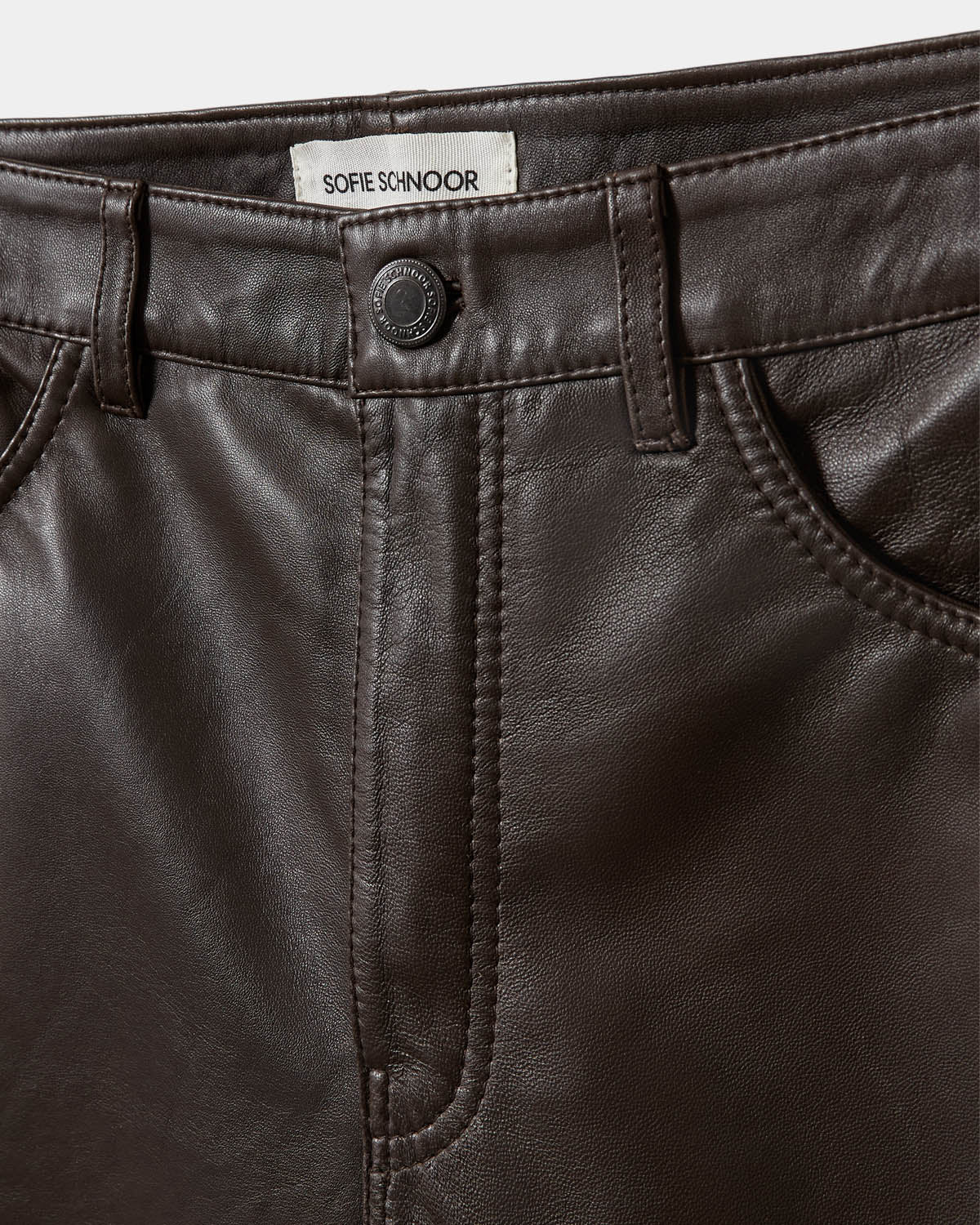 Sofie Schnoor WOMEN VOKESW LEATHER SHORTS Shorts 7025 Dark brown