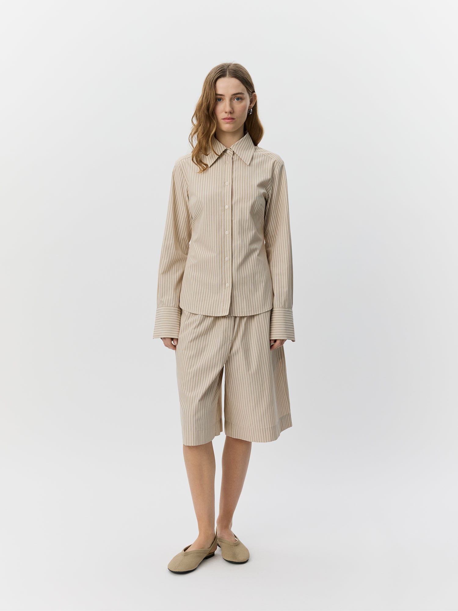 Sofie Schnoor WOMEN WILDASW SLIM FIT SHIRT Shirt 7118 Light Brown Striped