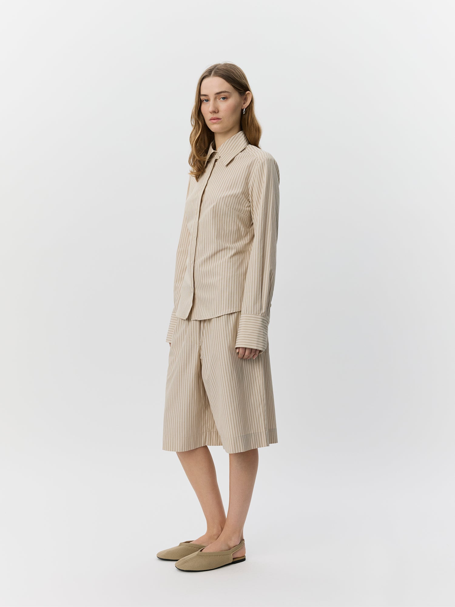 Sofie Schnoor WOMEN WILDASW SLIM FIT SHIRT Shirt 7118 Light Brown Striped
