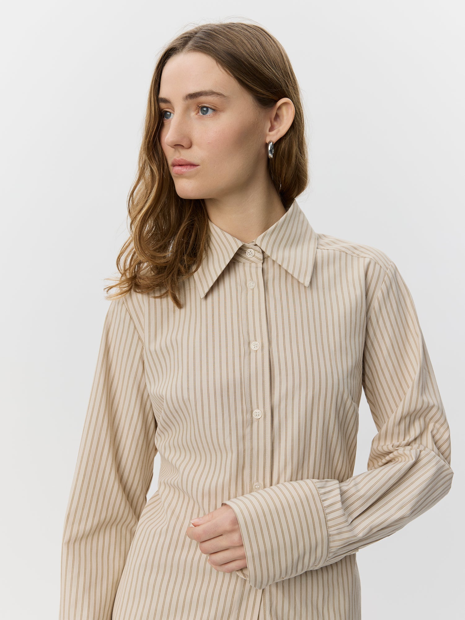 Sofie Schnoor WOMEN WILDASW SLIM FIT SHIRT Shirt 7118 Light Brown Striped