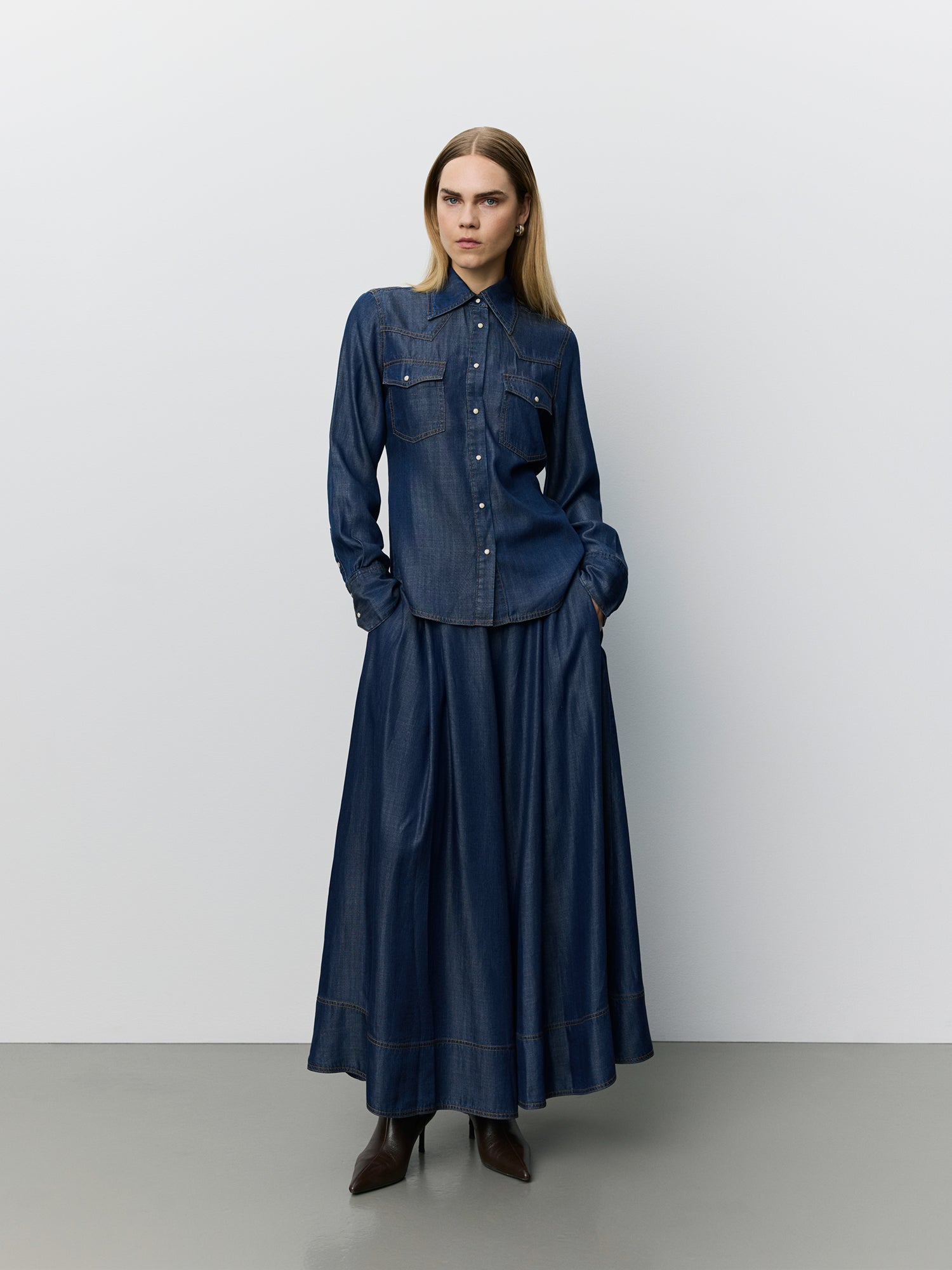 Sofie Schnoor WOMEN WILDYSW DENIM SHIRT Shirt 5090 Dark denim blue