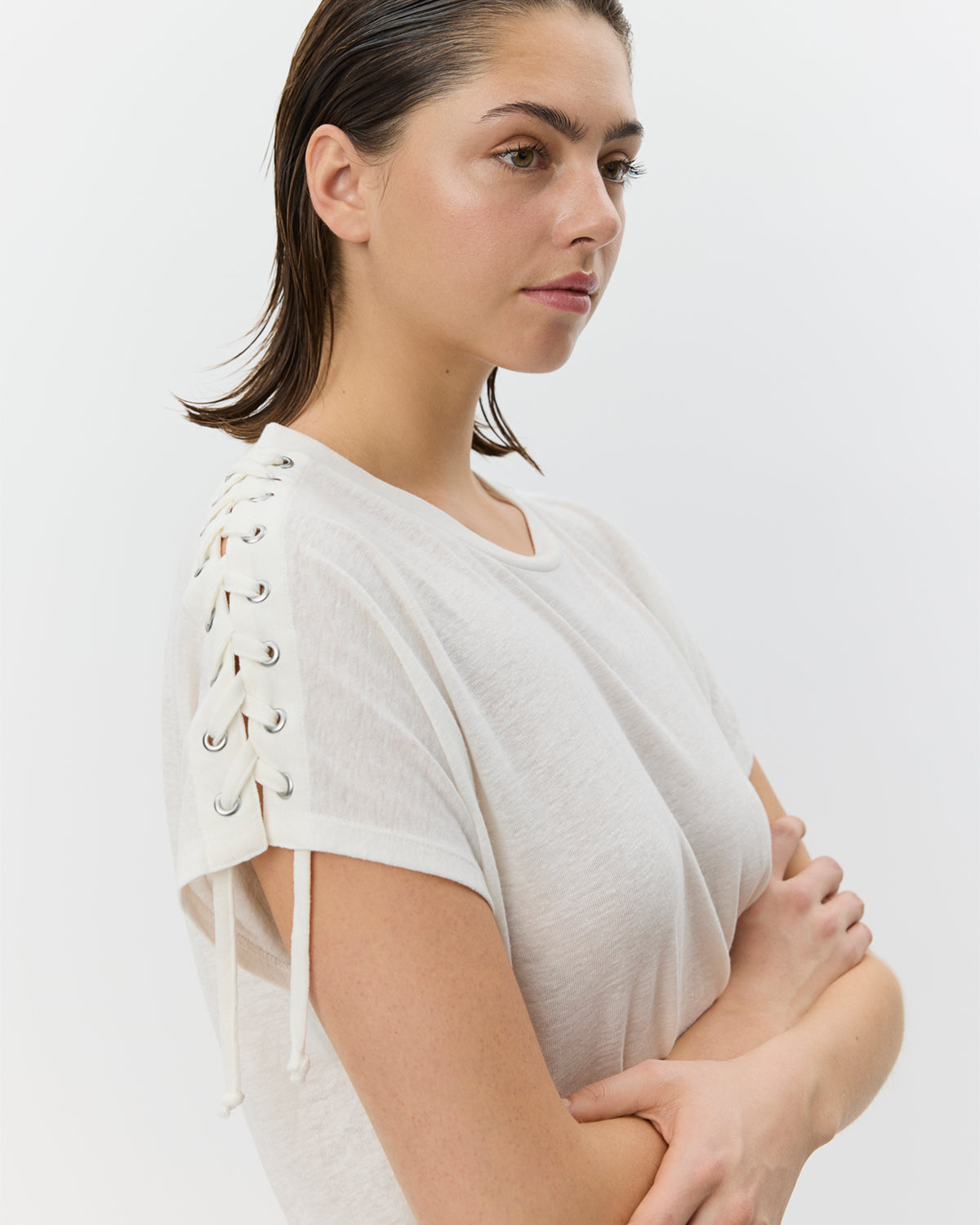 Sofie Schnoor WOMEN ALEIDSW LINEN MIX T-SHIRT T-shirt 0101 Off white