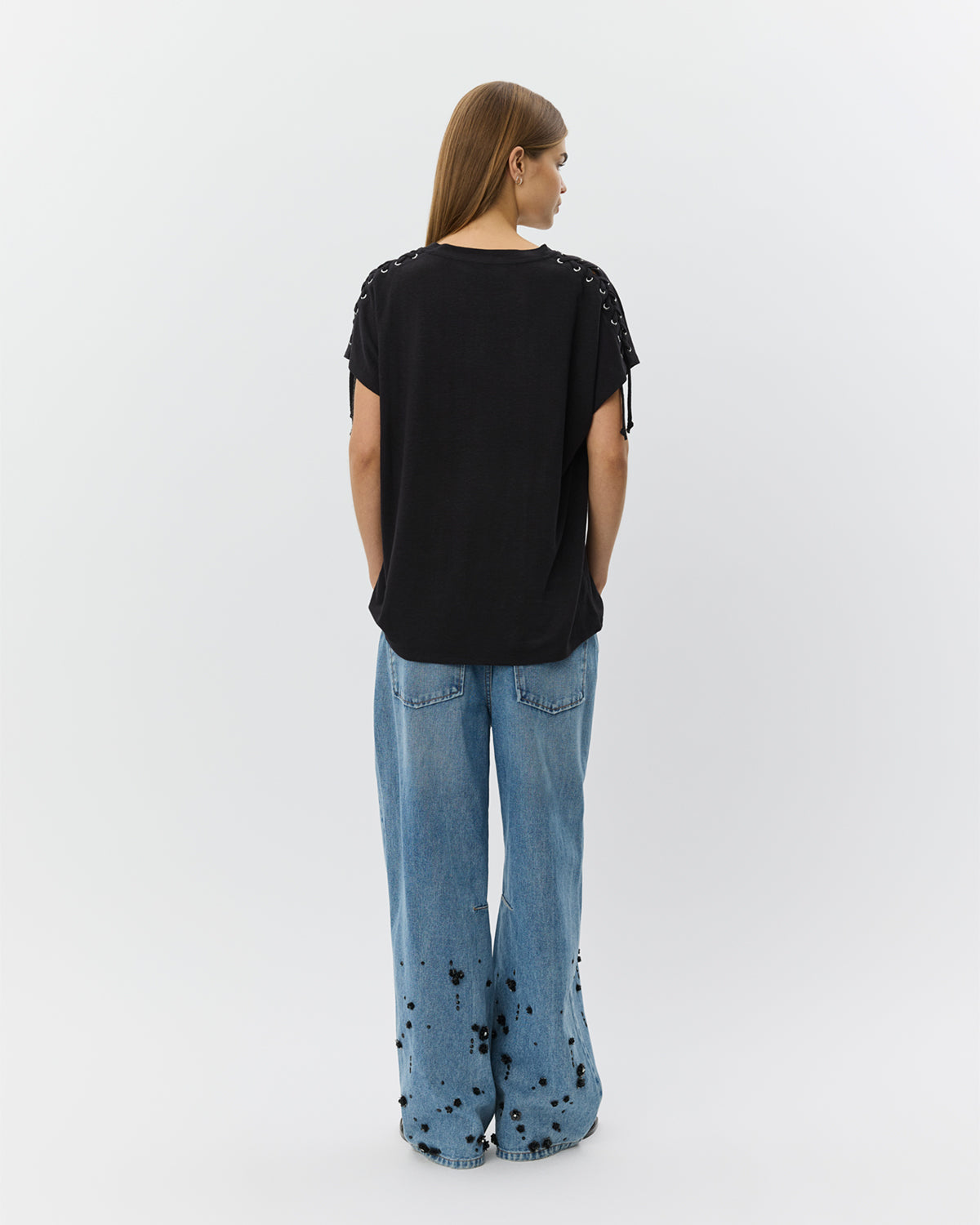 Sofie Schnoor WOMEN ALEIDSW LINEN MIX T-SHIRT T-shirt 1000 Black