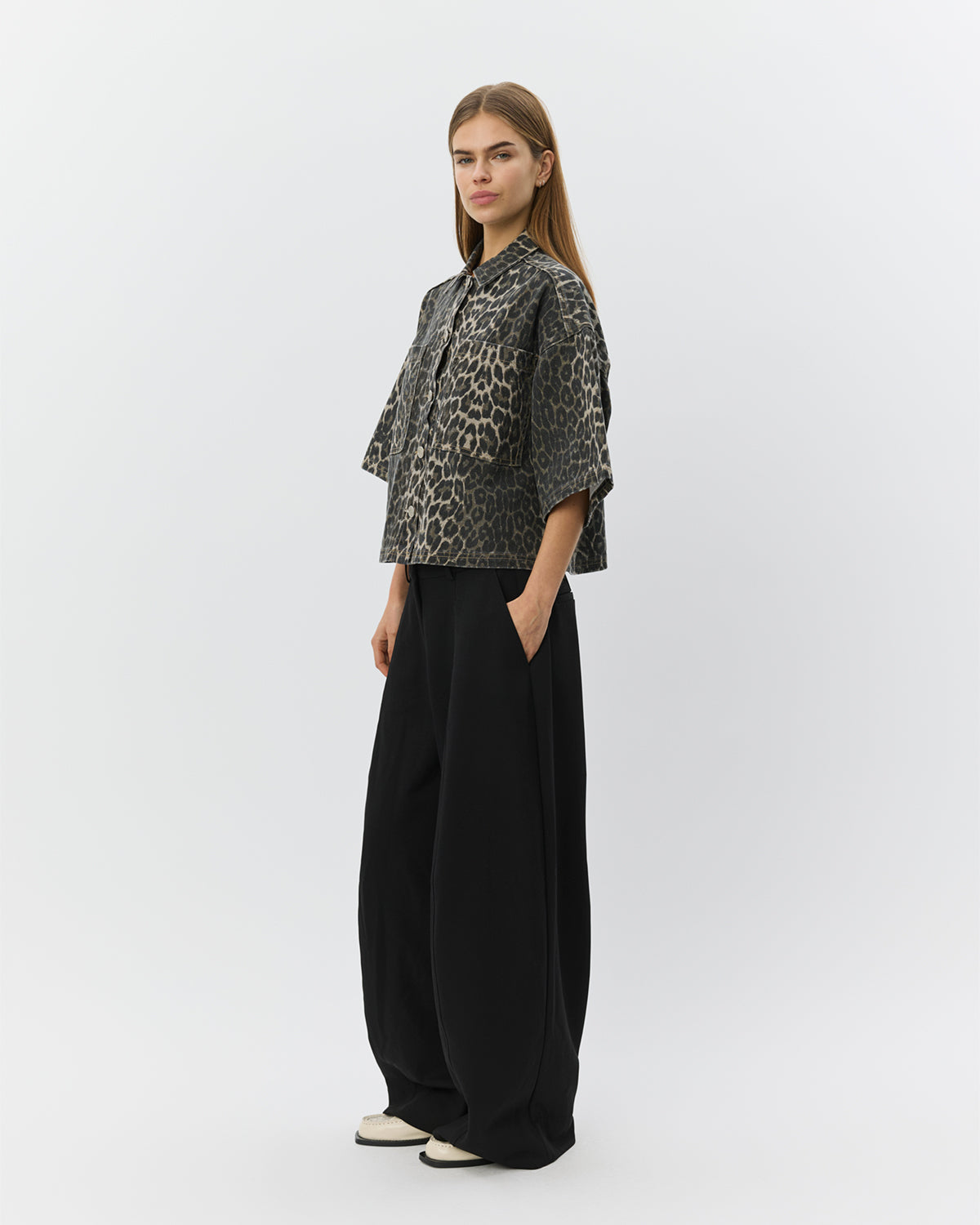 Sofie Schnoor WOMEN ALINESW DENIM SHIRT Shirt 9086 Light brown leopard