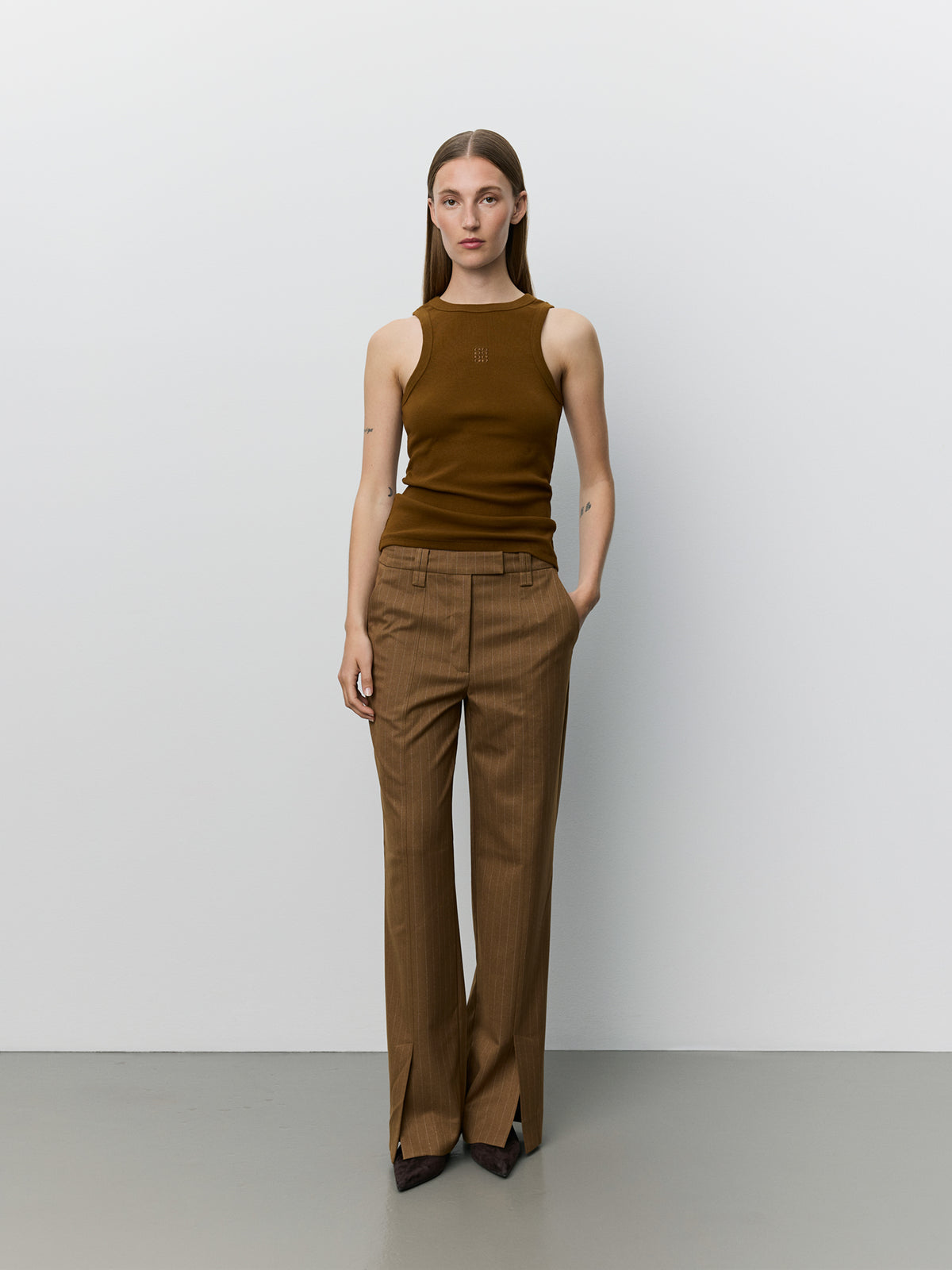 Sofie Schnoor WOMEN AMILASW PINSTRIPE TROUSERS Trousers 7164 Maple Brown