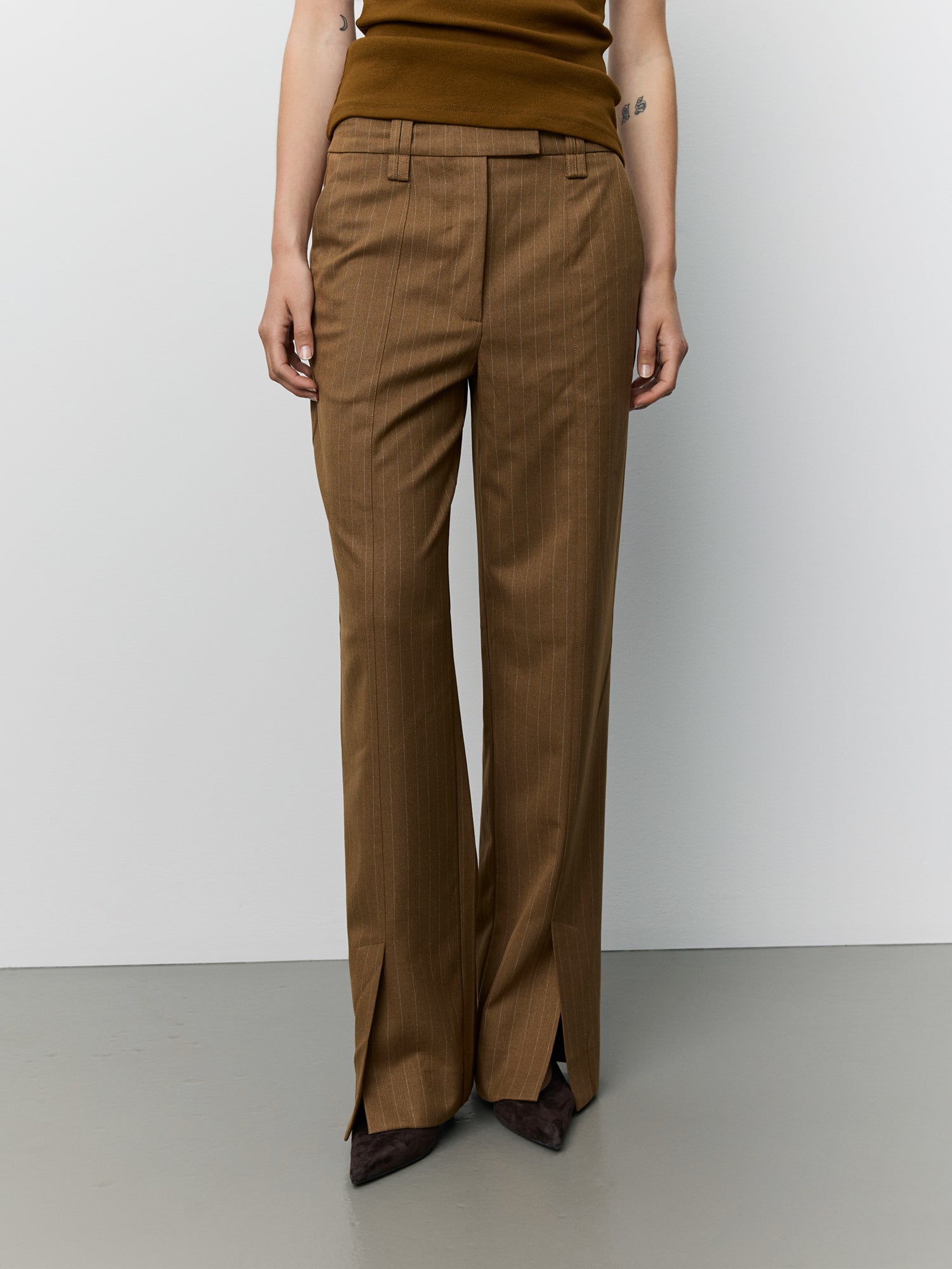 Sofie Schnoor WOMEN AMILASW PINSTRIPE TROUSERS Trousers 7164 Maple Brown