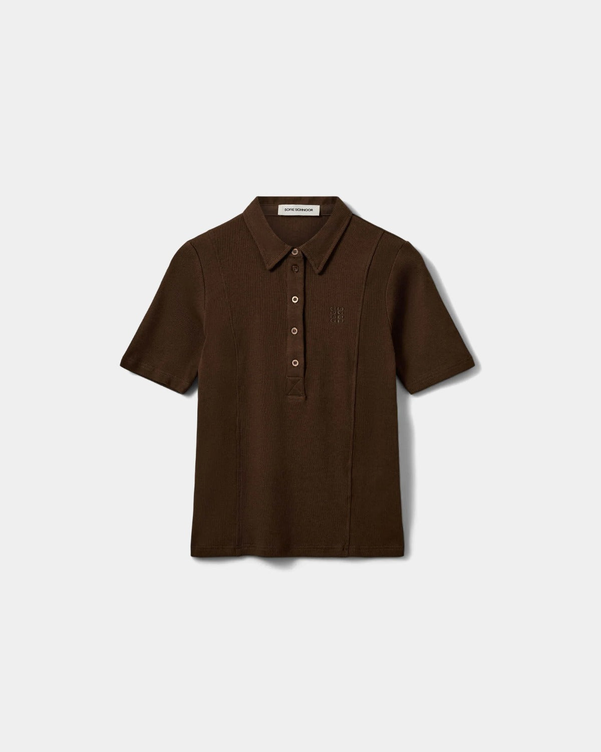 Sofie Schnoor WOMEN BAELASW RIB POLO TEE T-shirt 7025 Dark brown