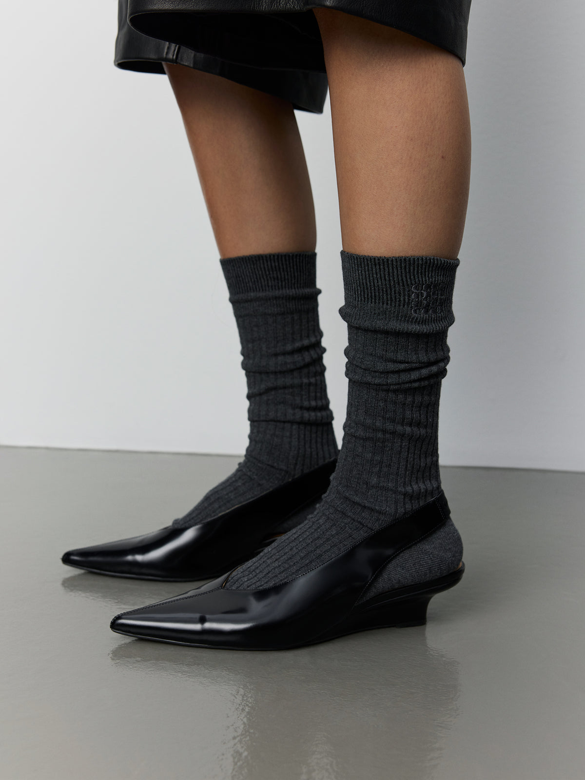 Sofie Schnoor WOMEN BEATHA KNEE SOCK Socks 8011 Dark grey melange