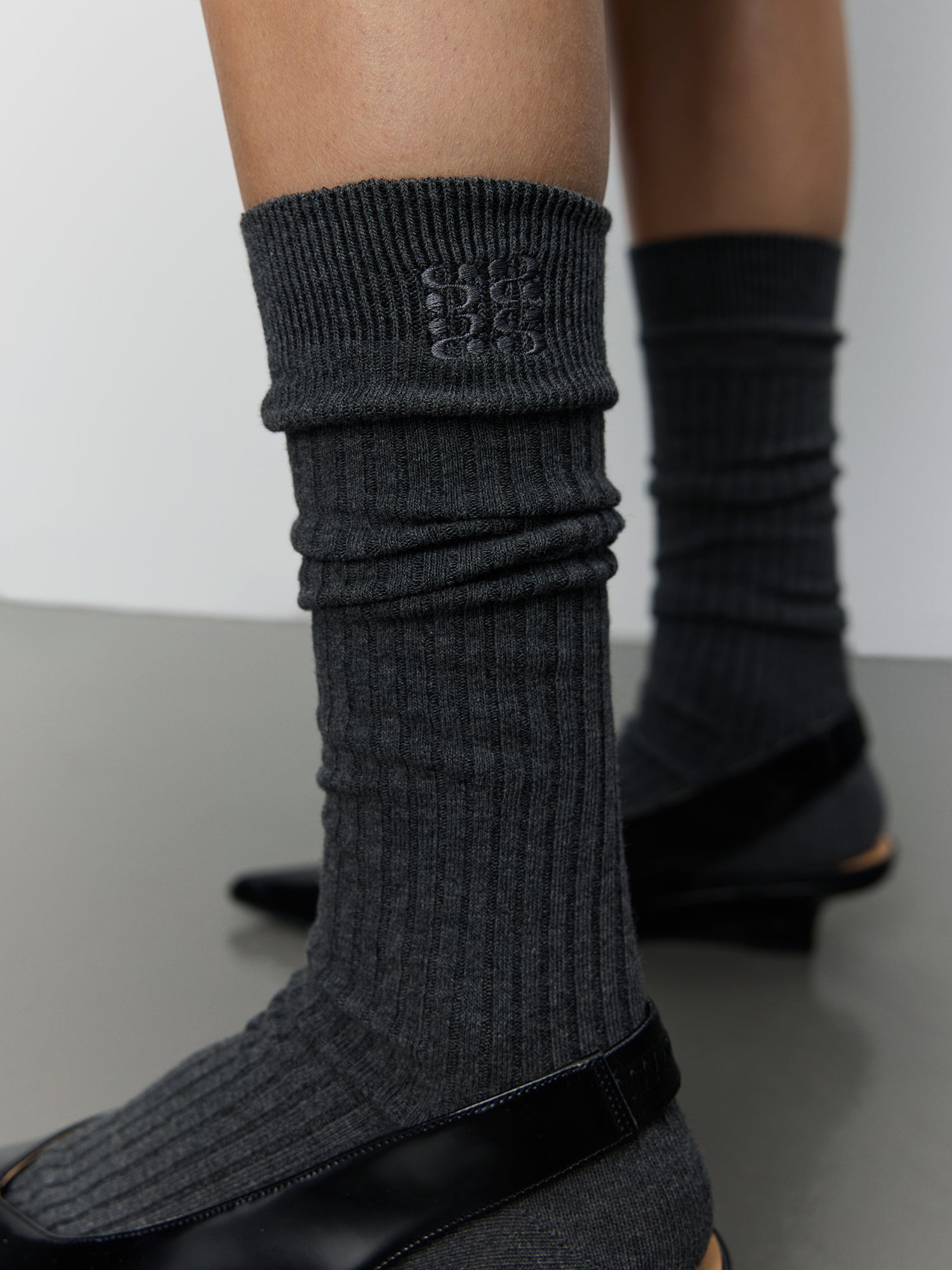 Sofie Schnoor WOMEN BEATHA KNEE SOCK Socks 8011 Dark grey melange