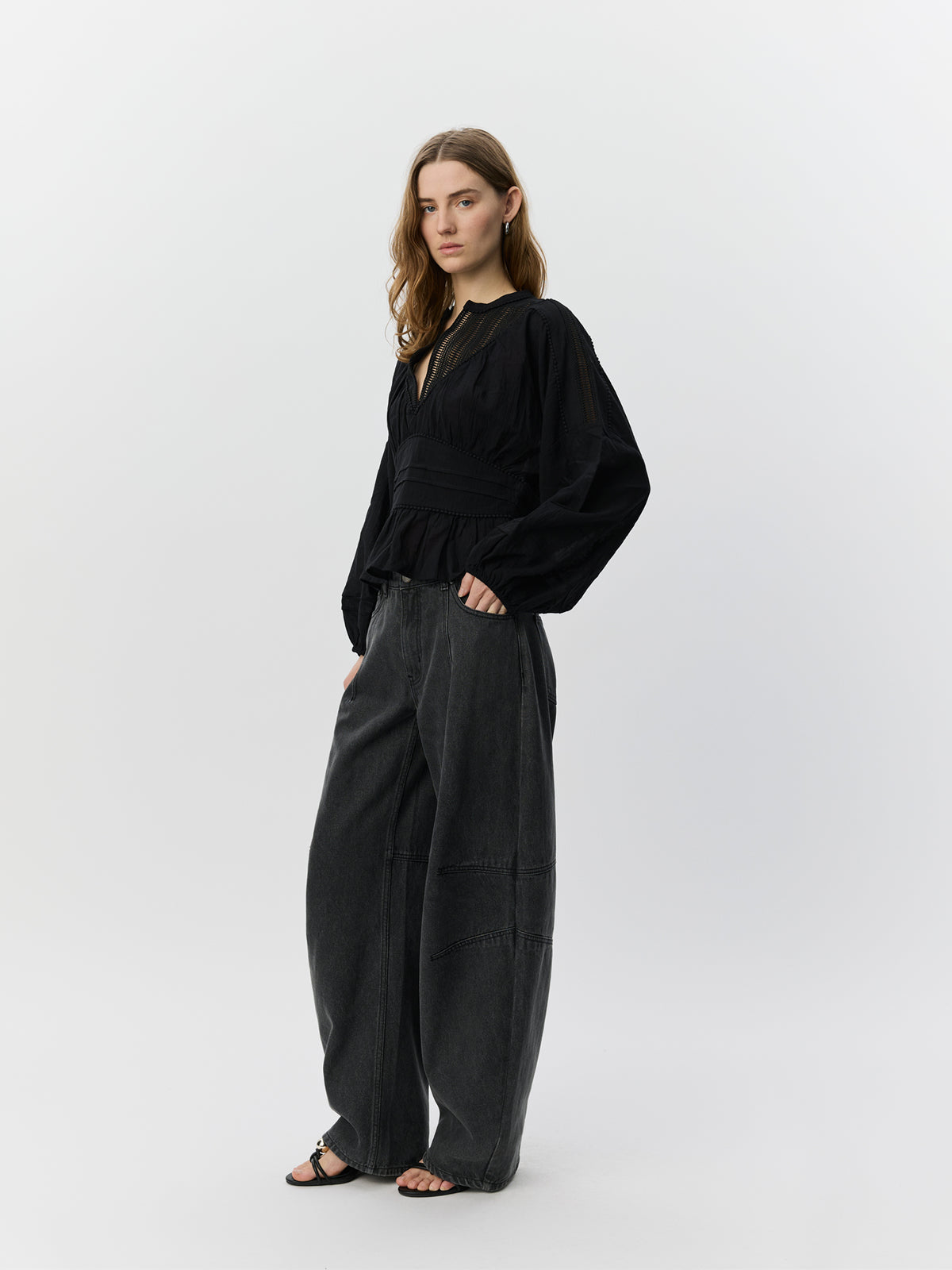 Sofie Schnoor WOMEN BECKASW BARREL SHAPED JEANS Jeans 1024 Black washed Denim