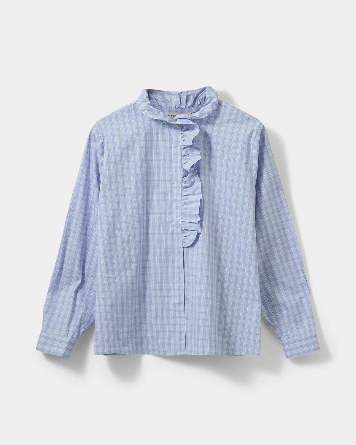 Sofie Schnoor WOMEN BELLESW CHECK FRILL PLACKET SHIRT Shirt 5036 Blue