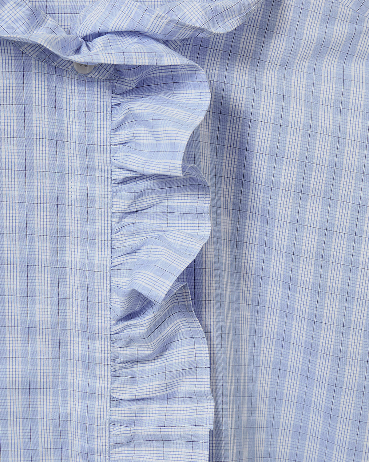 Sofie Schnoor WOMEN BELLESW CHECK FRILL PLACKET SHIRT Shirt 5036 Blue
