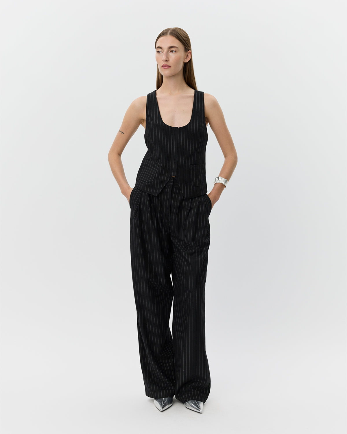 Sofie Schnoor WOMEN CARLOTTASW TROUSERS Trousers 0139 White Black striped