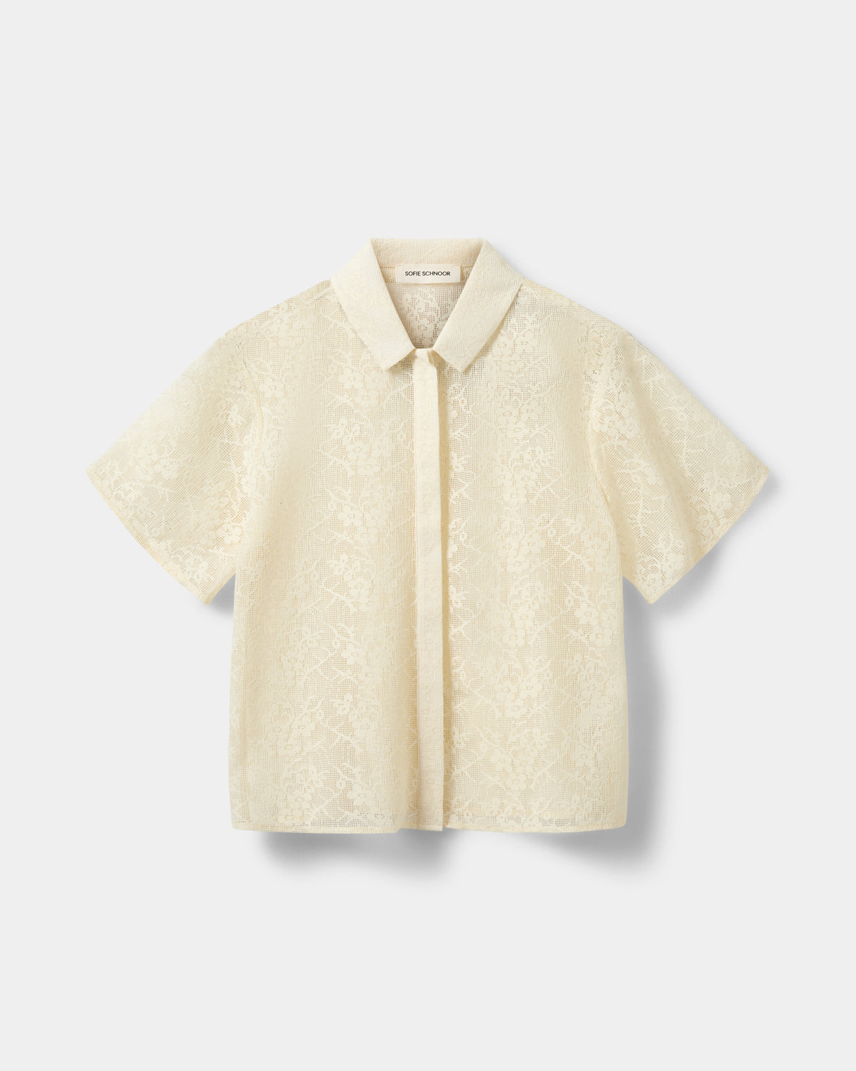 Sofie Schnoor WOMEN CARMELASW CROCHET LACE SHIRT T-shirt 0159 Cream White