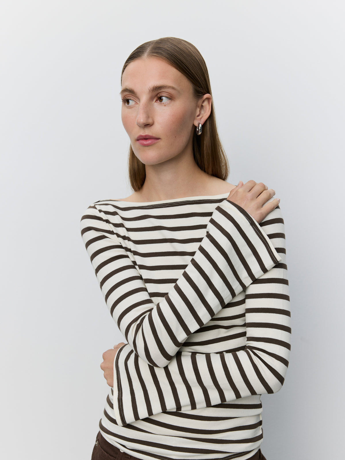 Sofie Schnoor WOMEN CECESW LONG-SLEEVE T-SHIRT T-shirt Long Sleeve 7113 Brown Striped