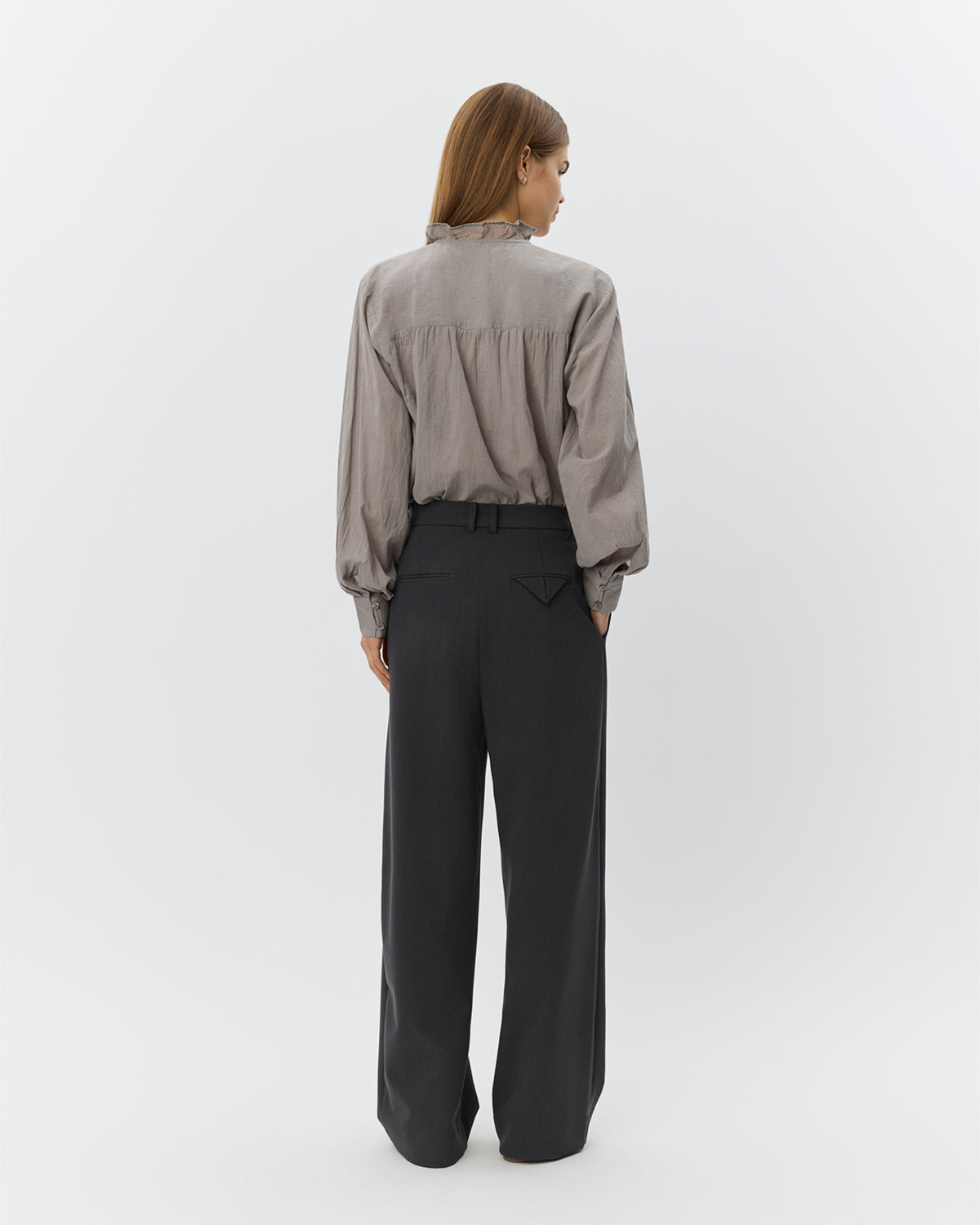 Sofie Schnoor WOMEN EDNASW FRILLED PLACKET SHIRT Shirt 8052 Stone Grey