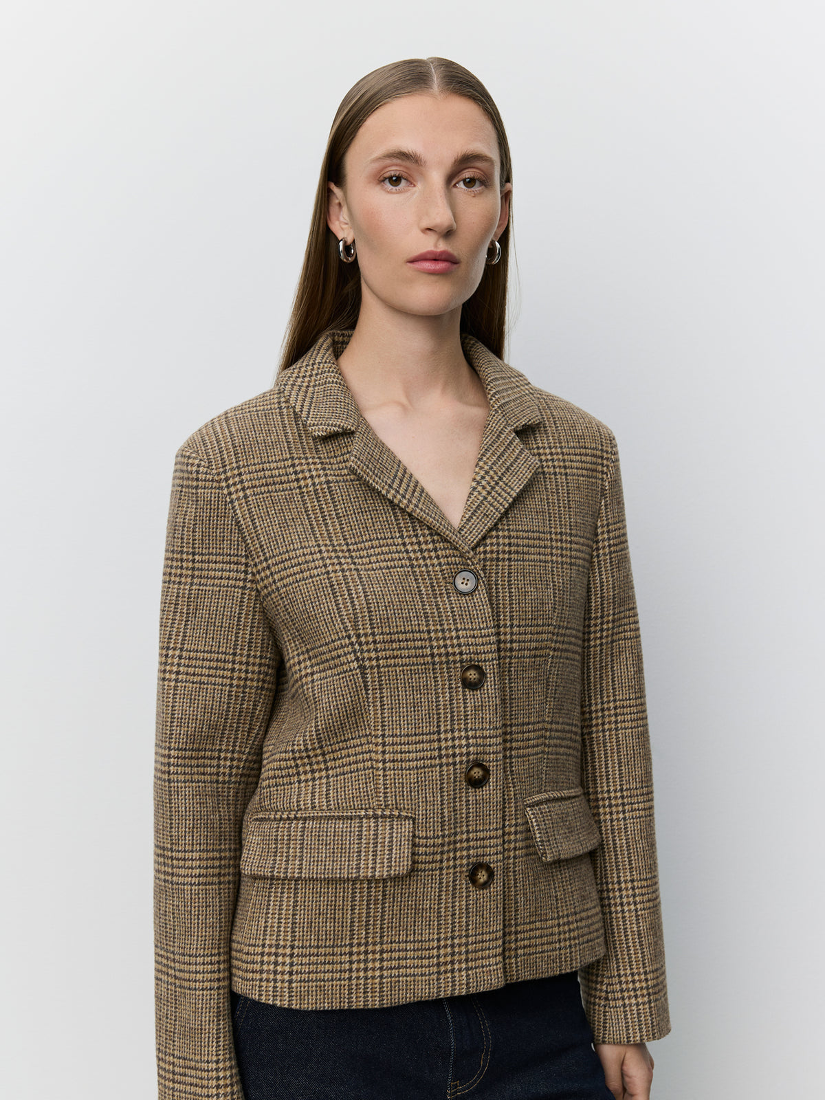 Sofie Schnoor WOMEN ELLYSW SHORT BLAZER Blazer 9007 Brown check