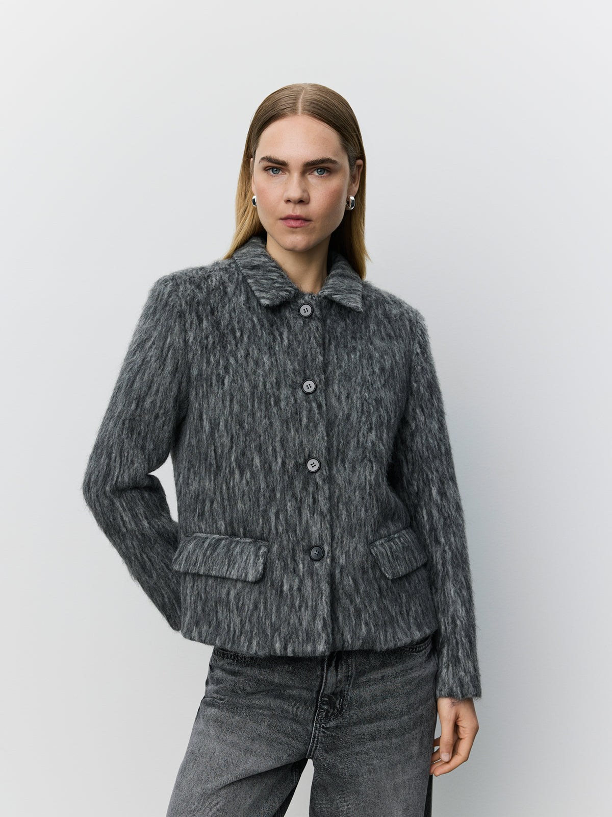 Sofie Schnoor WOMEN ELLYSW SHORT BLAZER Blazer 8011 Dark grey melange
