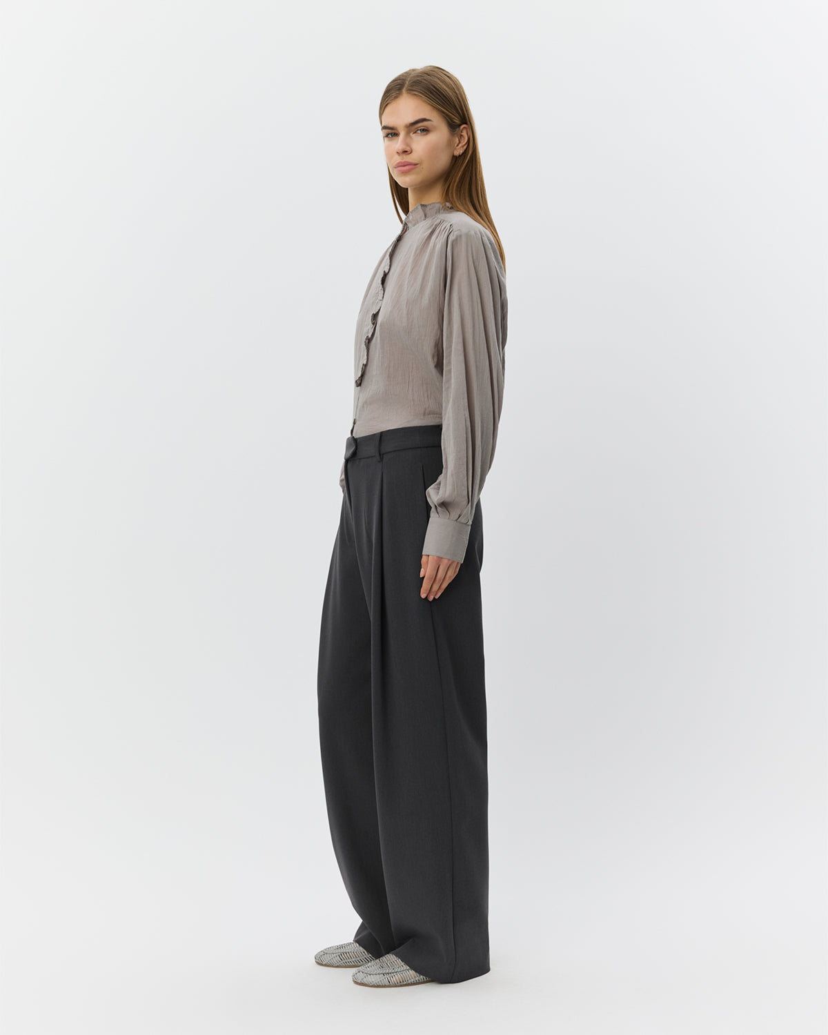 Sofie Schnoor WOMEN ELSABETHSW WIDE LEG SUITING TROUSERS Trousers 8008 Dark grey