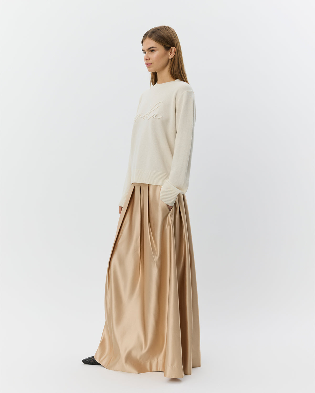 Sofie Schnoor WOMEN EMMYSW SATIN MAXI SKIRT Skirt 7070 Light beige