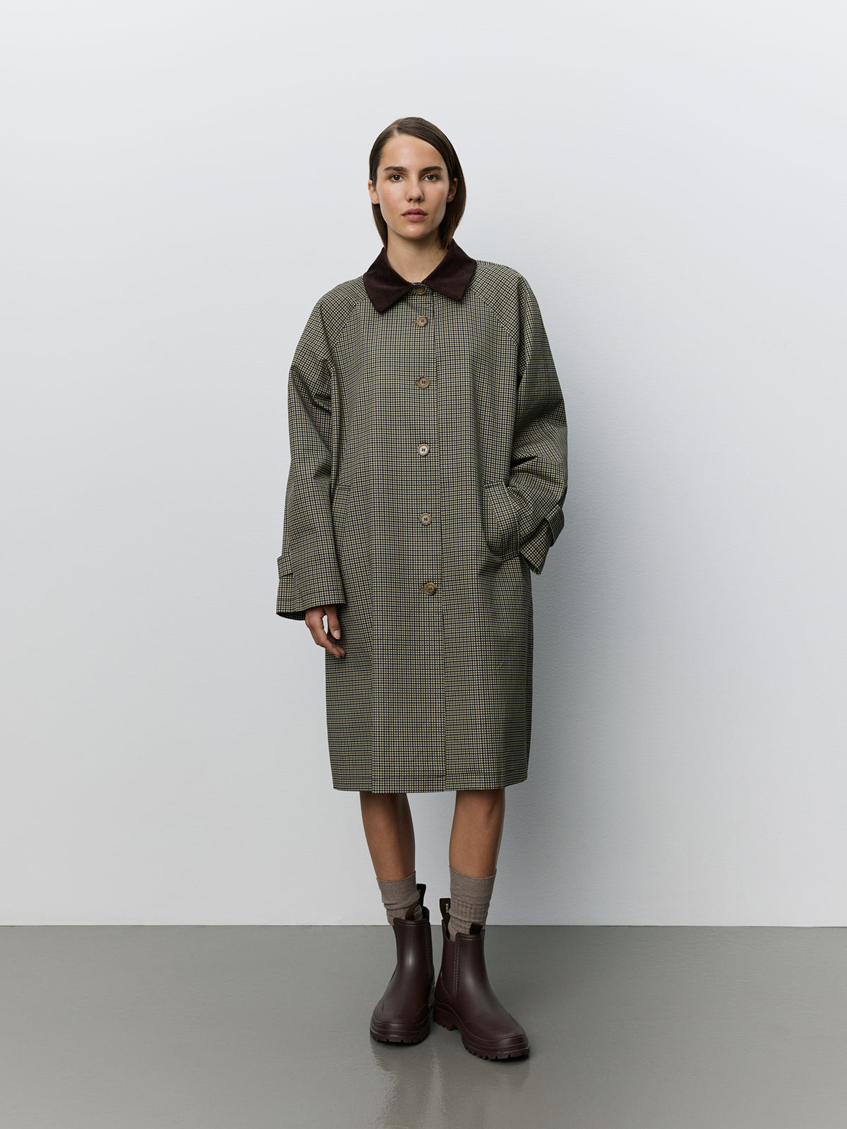 Sofie Schnoor WOMEN FILLIESW RELAXED COAT Coat 9141 Blue/Brown check