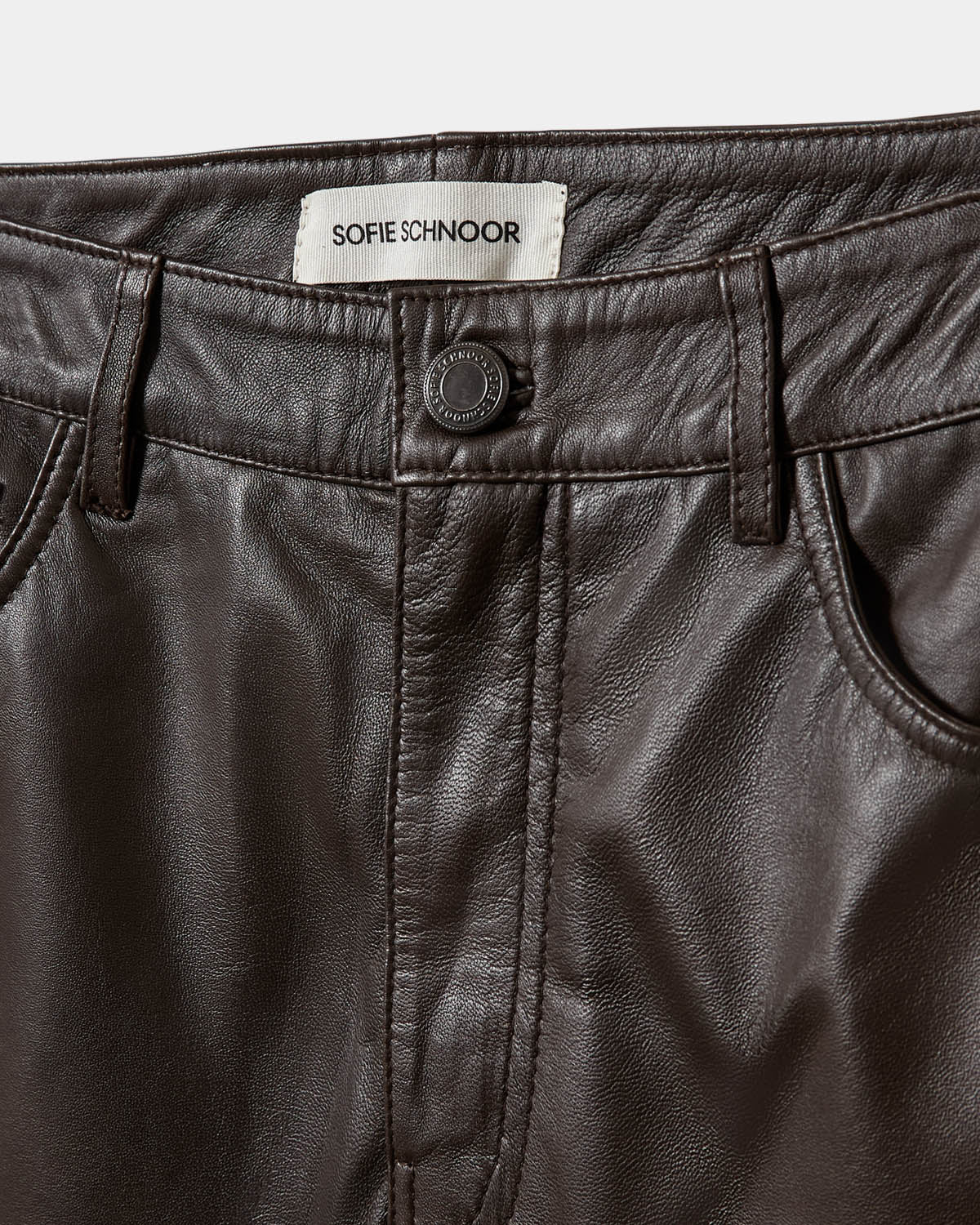 Sofie Schnoor WOMEN GATTISW LEATHER PANTS Trousers 7025 Dark brown