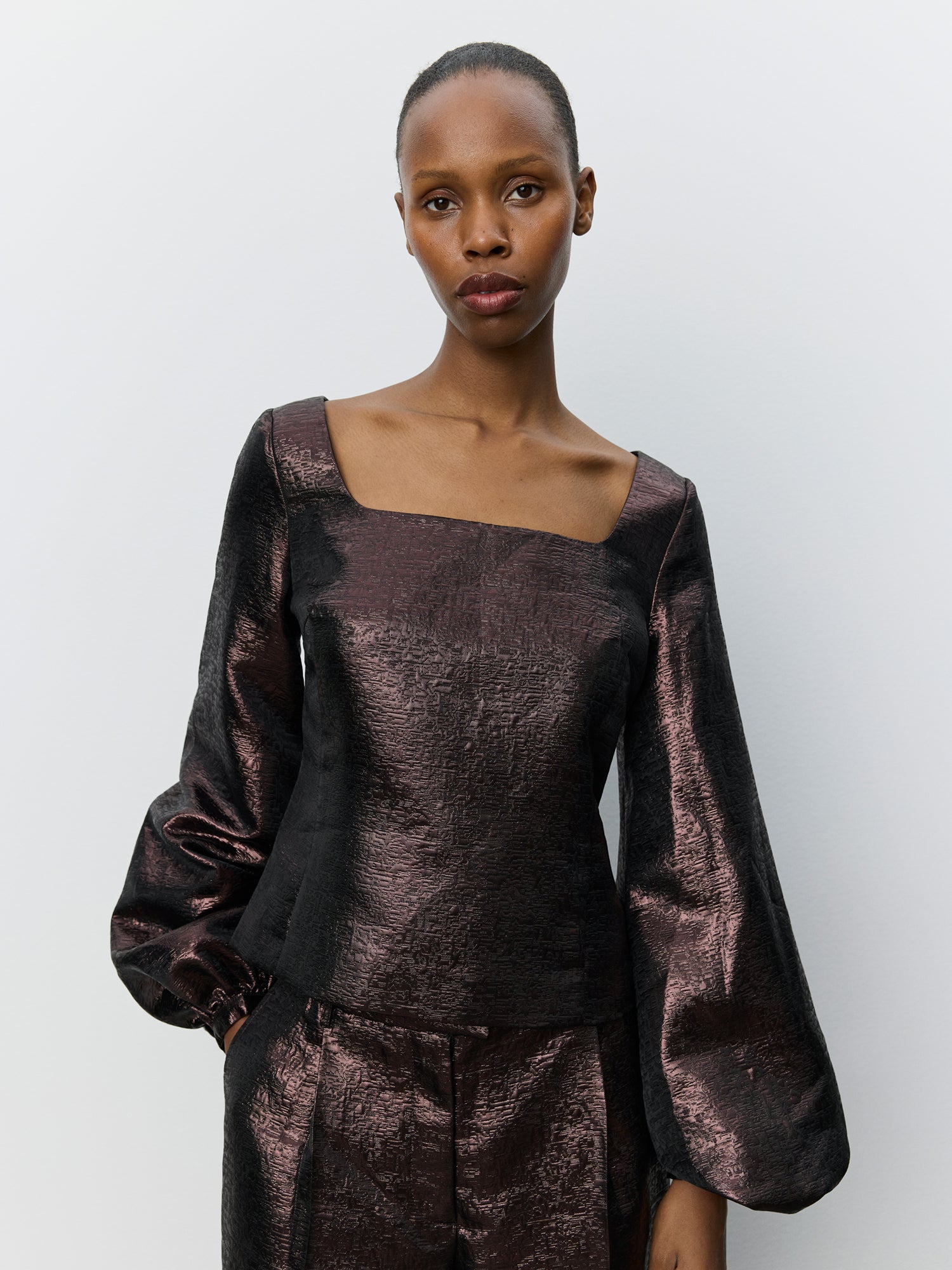 Sofie Schnoor WOMEN HOKIESW JACQUARD BLOUSE Blouse 7168 Dark Plum