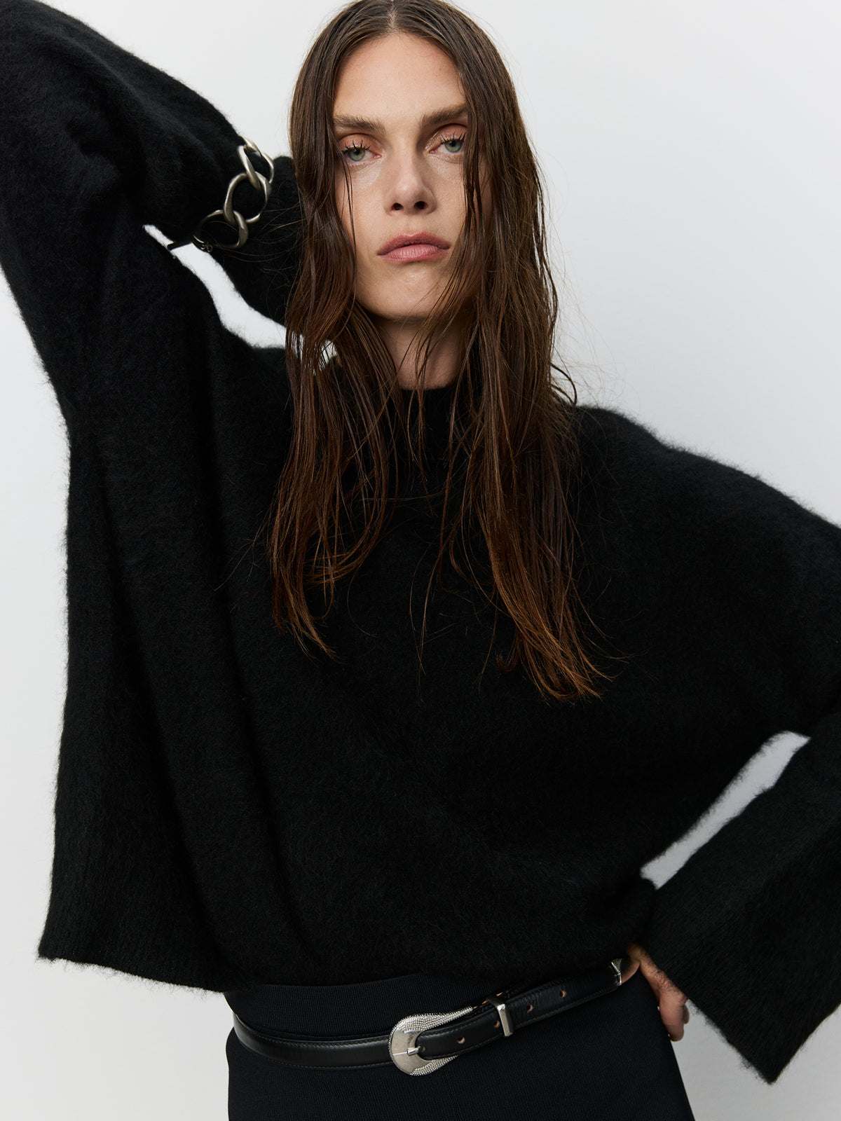 Sofie Schnoor WOMEN ICON 023 - YOKASW YAK WOOL CREWNECK Knit 1000 Black