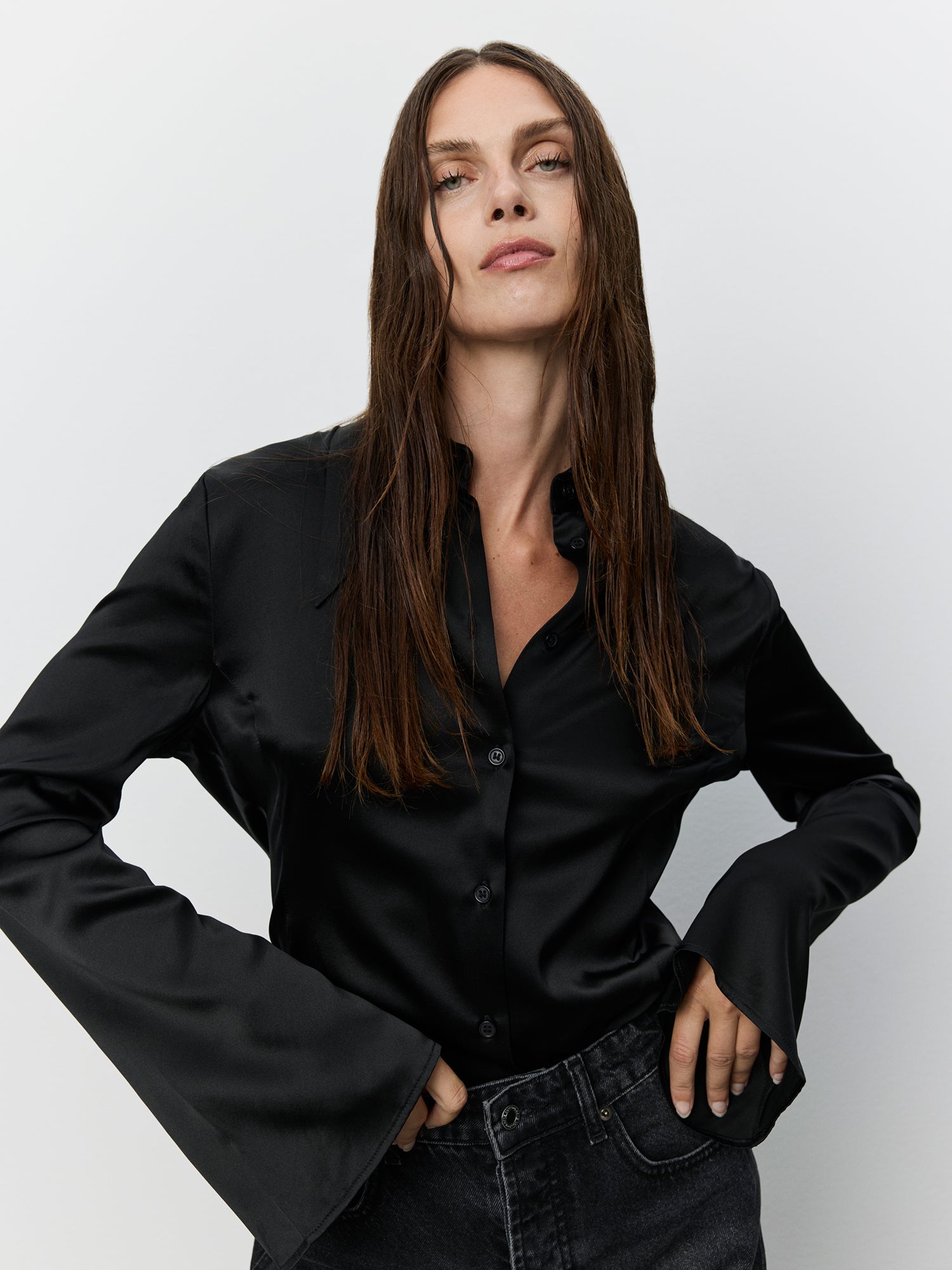 Sofie Schnoor WOMEN ICON 015 - TAMMYSW SILK SHIRT Shirt 1000 Black