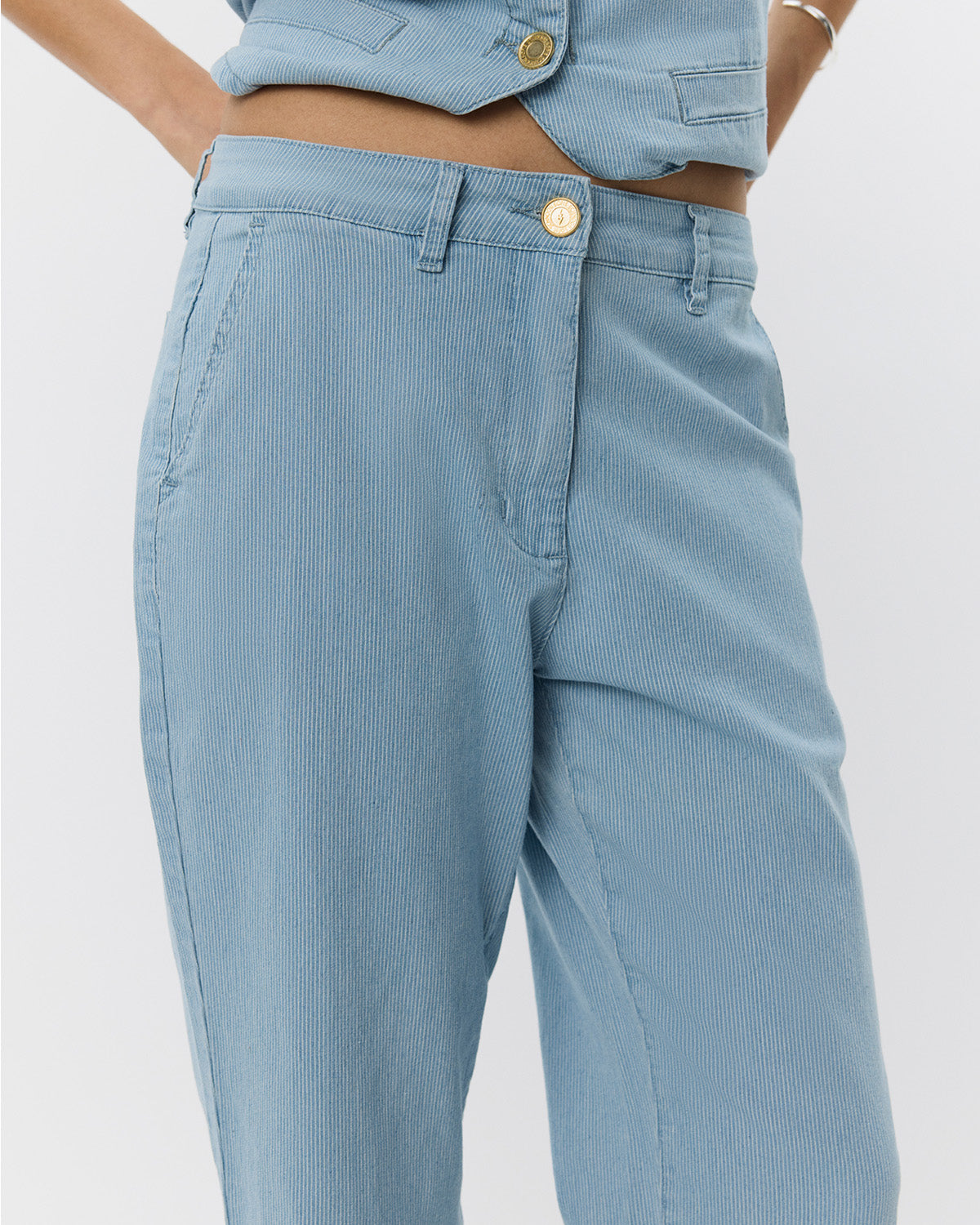 Sofie Schnoor WOMEN IRISHSW TROUSERS Trousers 5094 Light Blue striped