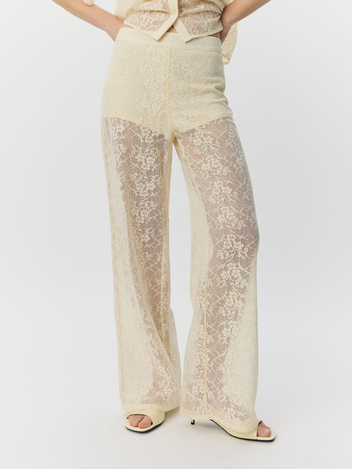 Sofie Schnoor WOMEN IVYSW CROCHET LACE TROUSERS Trousers 0159 Cream White