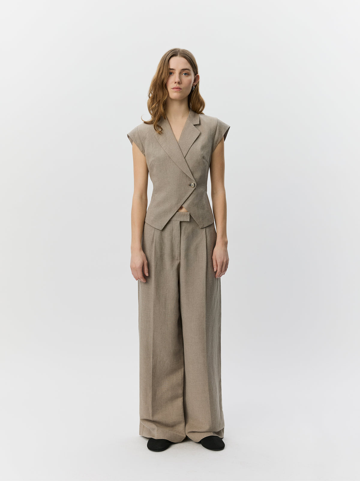 Sofie Schnoor WOMEN IZRASW LINEN MIX TROUSERS Trousers 7042 Dark sand