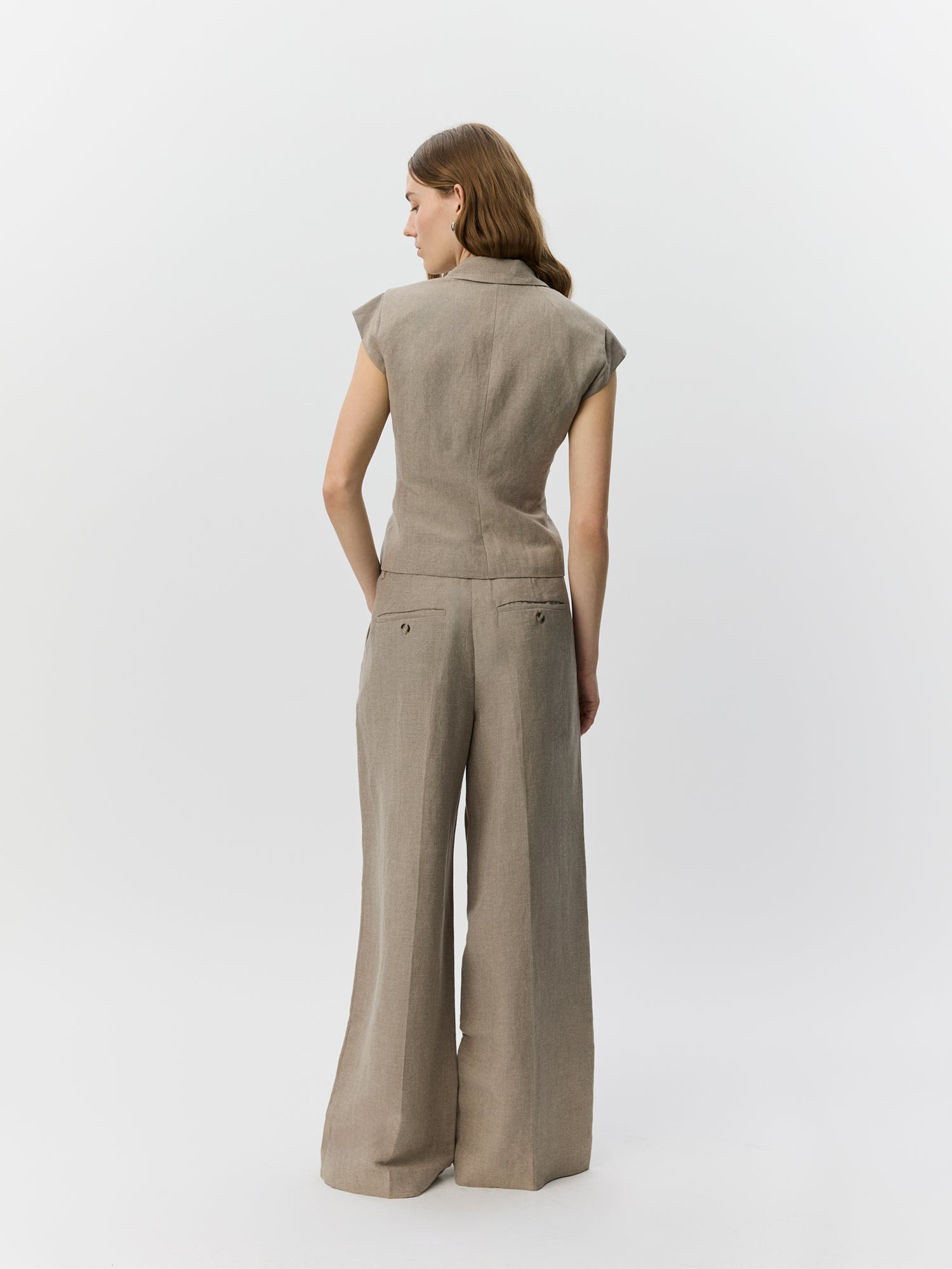 Sofie Schnoor WOMEN IZRASW LINEN MIX TROUSERS Trousers 7042 Dark sand