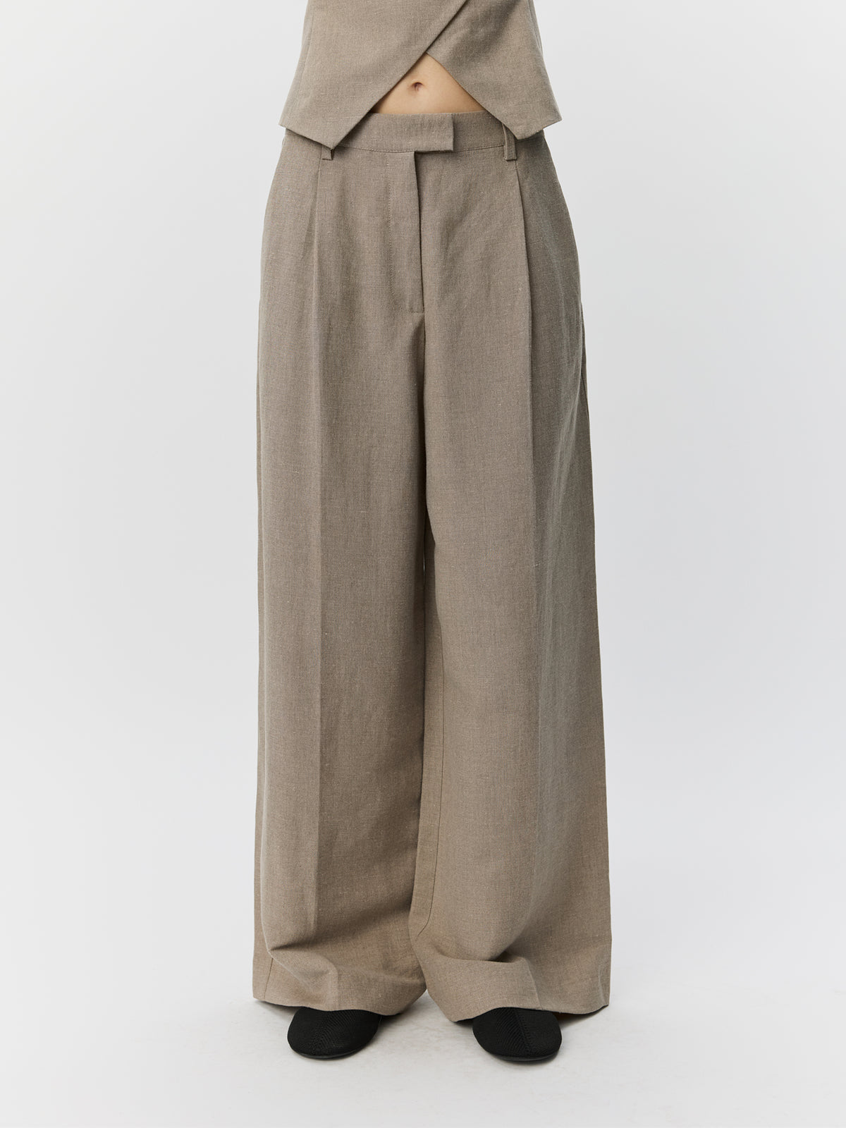Sofie Schnoor WOMEN IZRASW LINEN MIX TROUSERS Trousers 7042 Dark sand