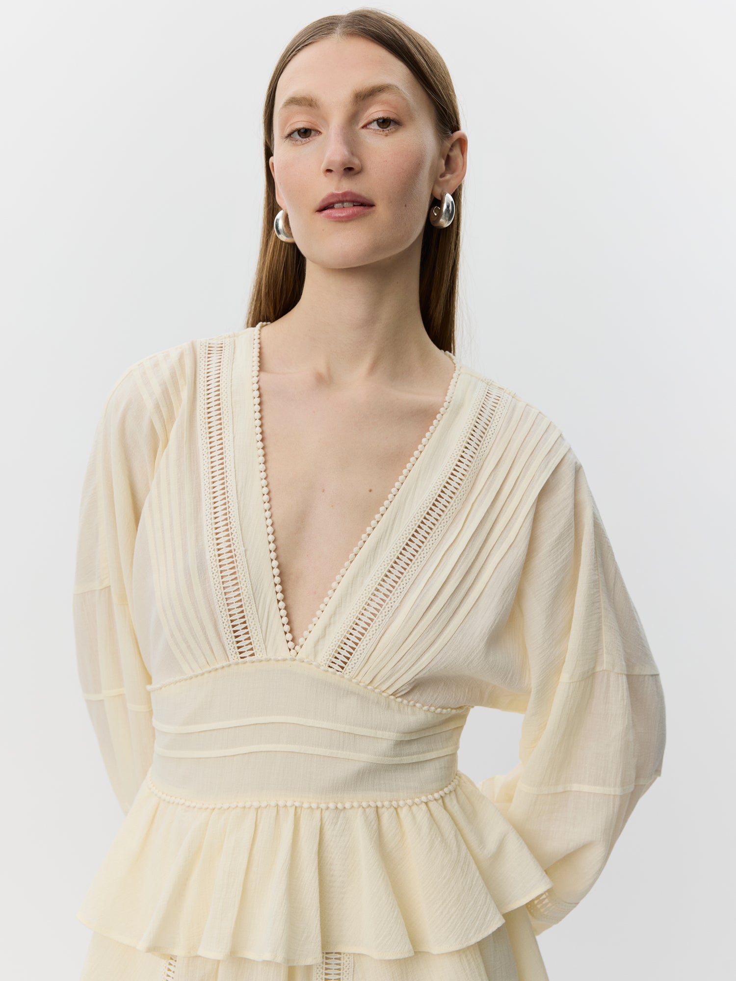 Sofie Schnoor WOMEN JOUVESW LACE DETAIL MIDI DRESS Dress 0159 Cream White