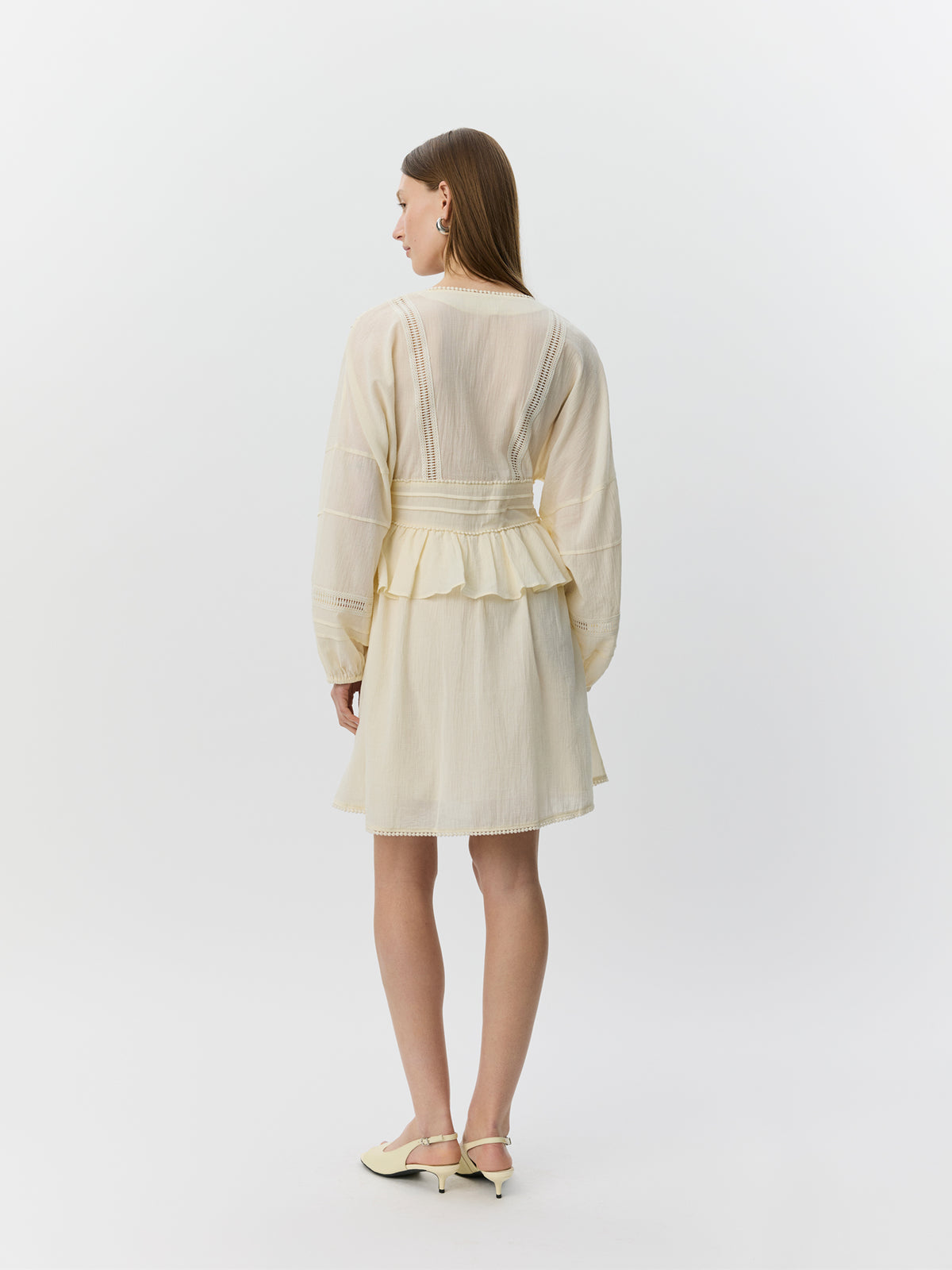Sofie Schnoor WOMEN JOUVESW LACE DETAIL MIDI DRESS Dress 0159 Cream White