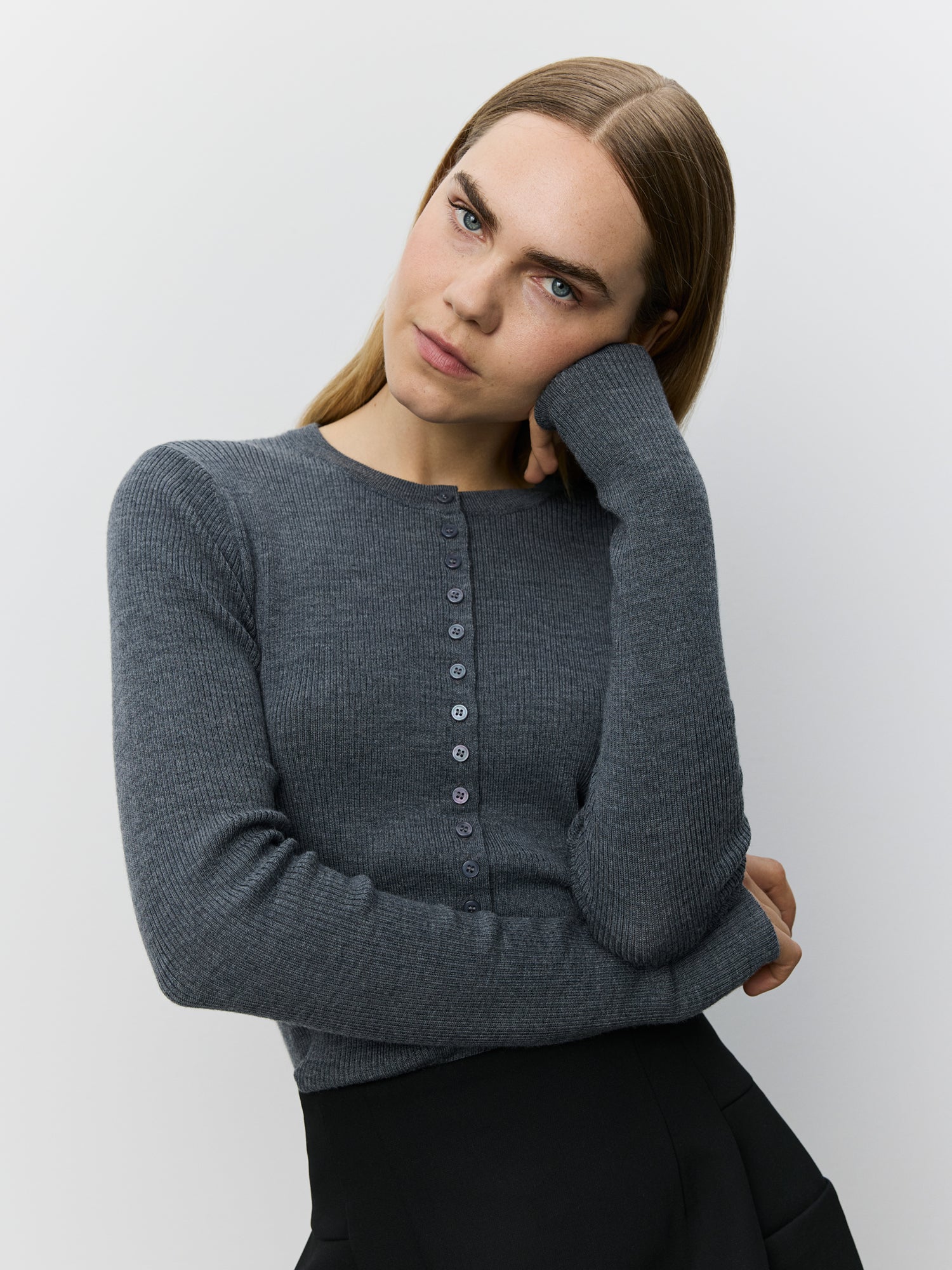 Sofie Schnoor WOMEN JULESSW KNIT CARDIGAN Cardigan 8011 Dark grey melange