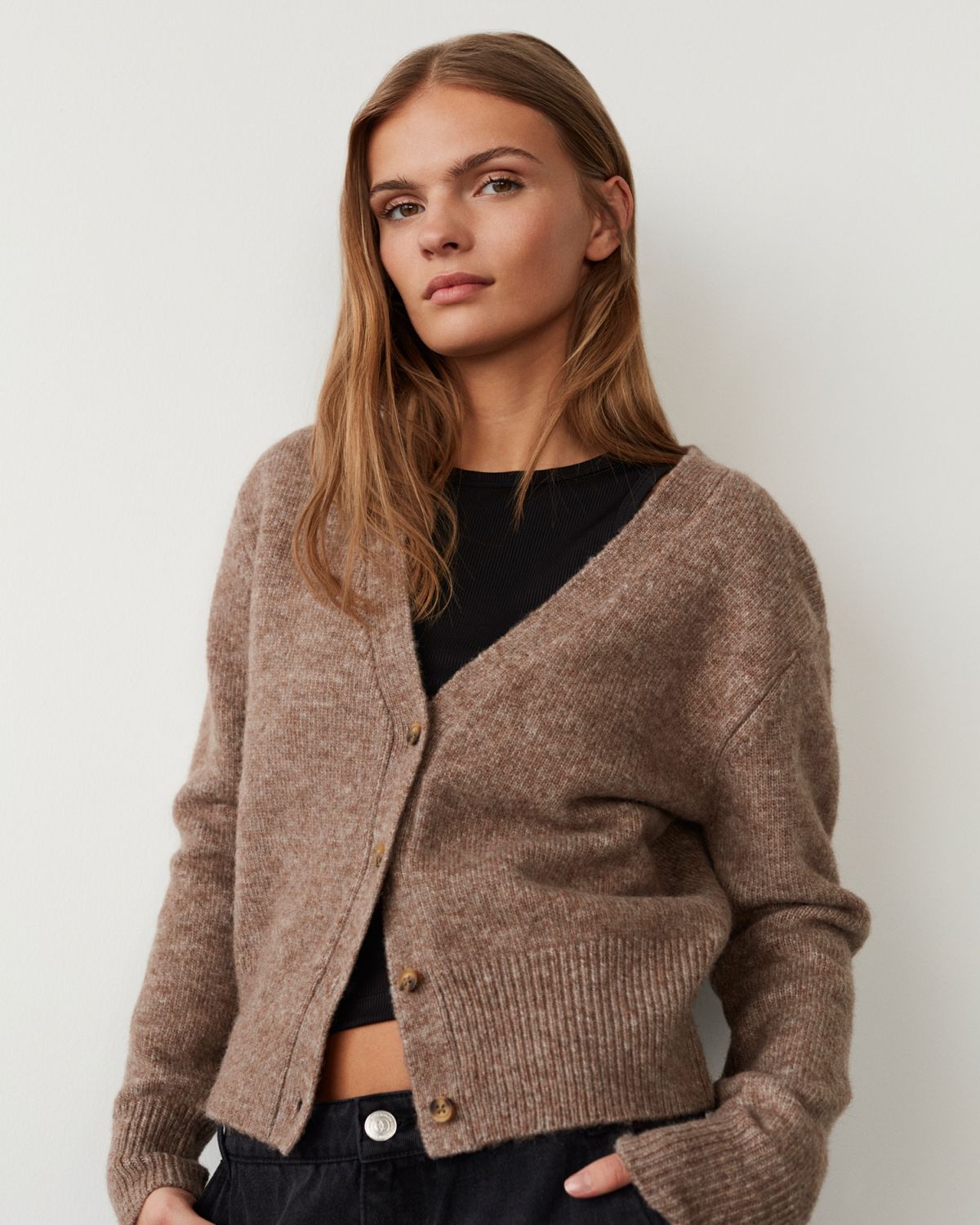 Sofie Schnoor WOMEN LEVASW CARDIGAN Cardigan 7071 Brown melange